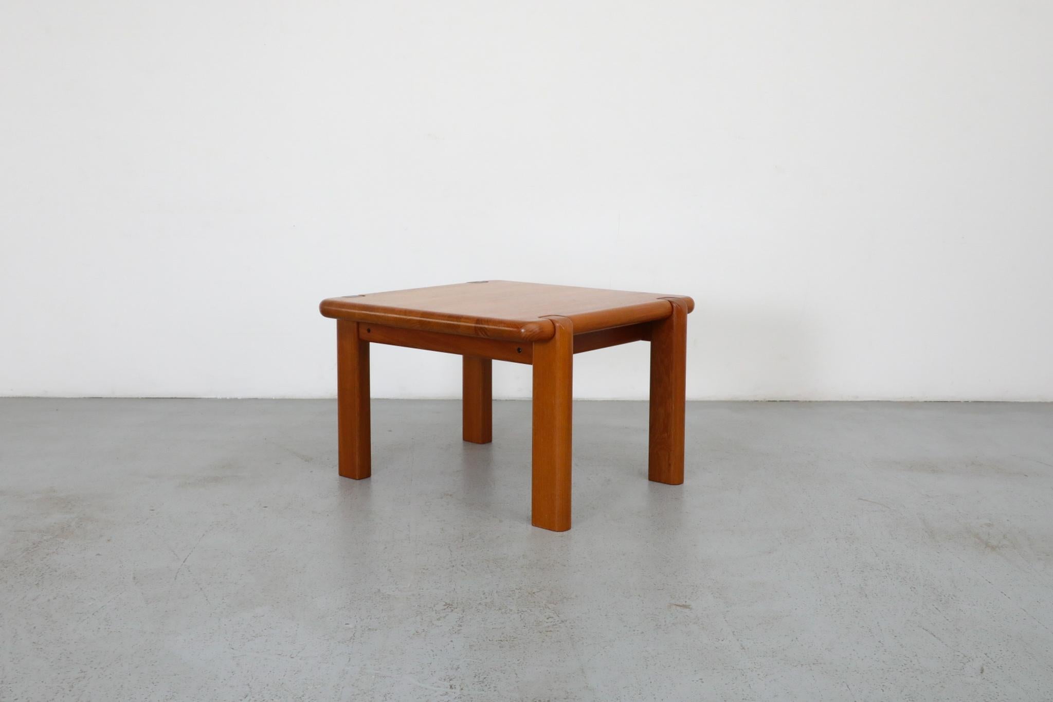 20th Century Tobia Scarpa Inspired Chunky Teak Coffee or Side Table by Drylund For Sale