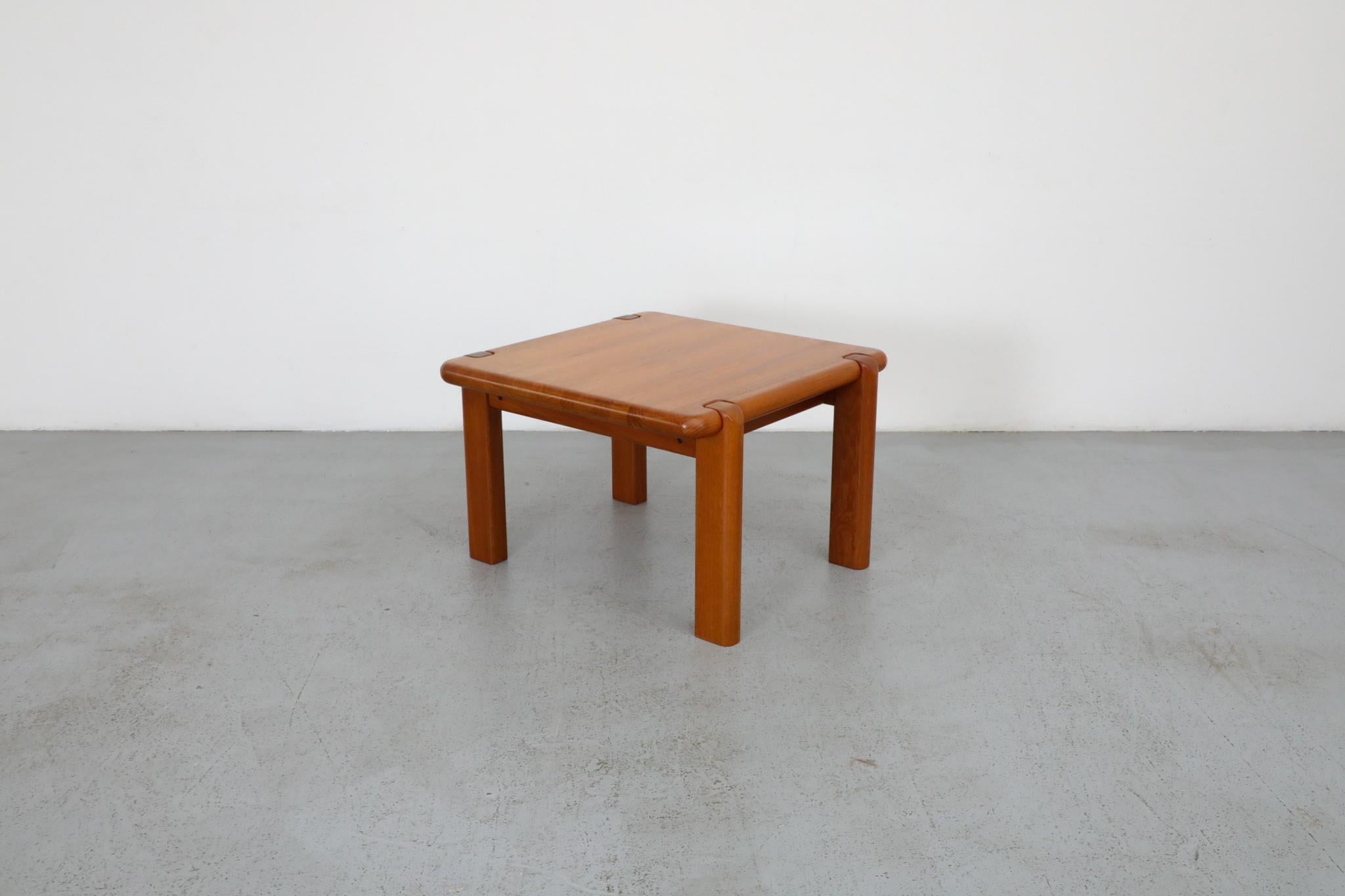 Tobia Scarpa Inspired Chunky Teak Coffee or Side Table by Drylund For Sale 1