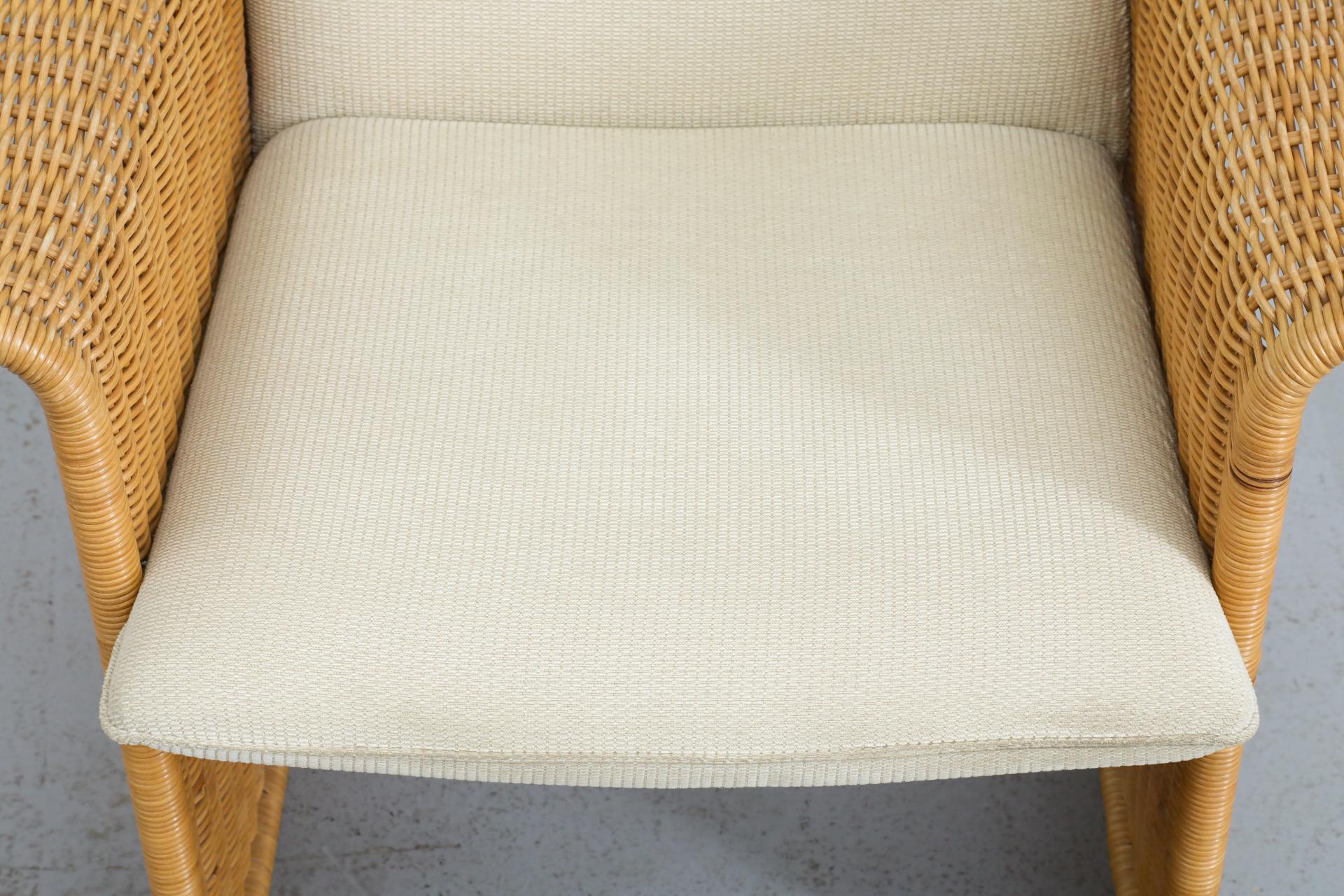 Chaise longue en rotin inspirée de Tobia Scarpa avec revêtement crème en vente 6
