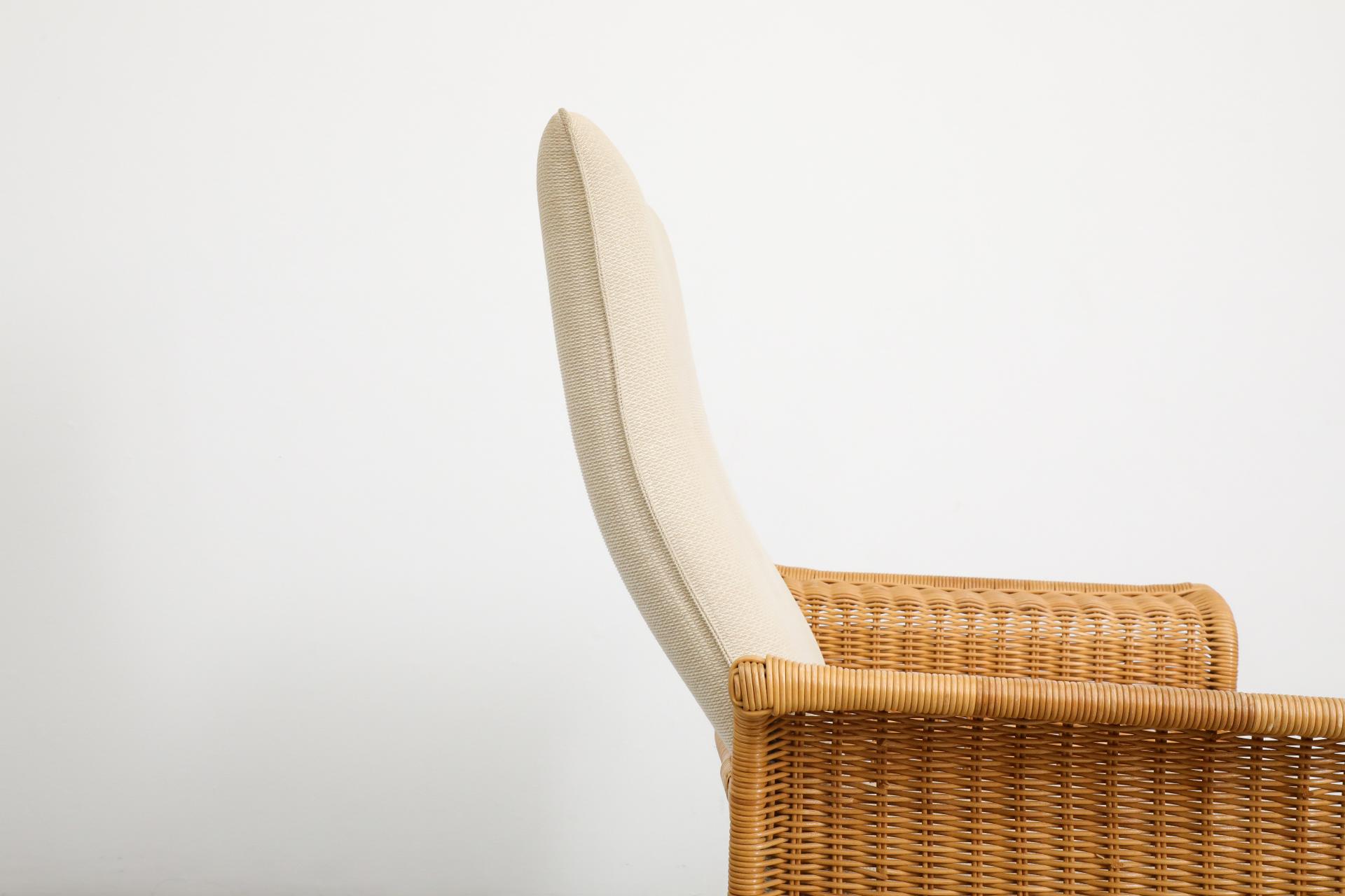 Chaise longue en rotin inspirée de Tobia Scarpa avec revêtement crème en vente 10