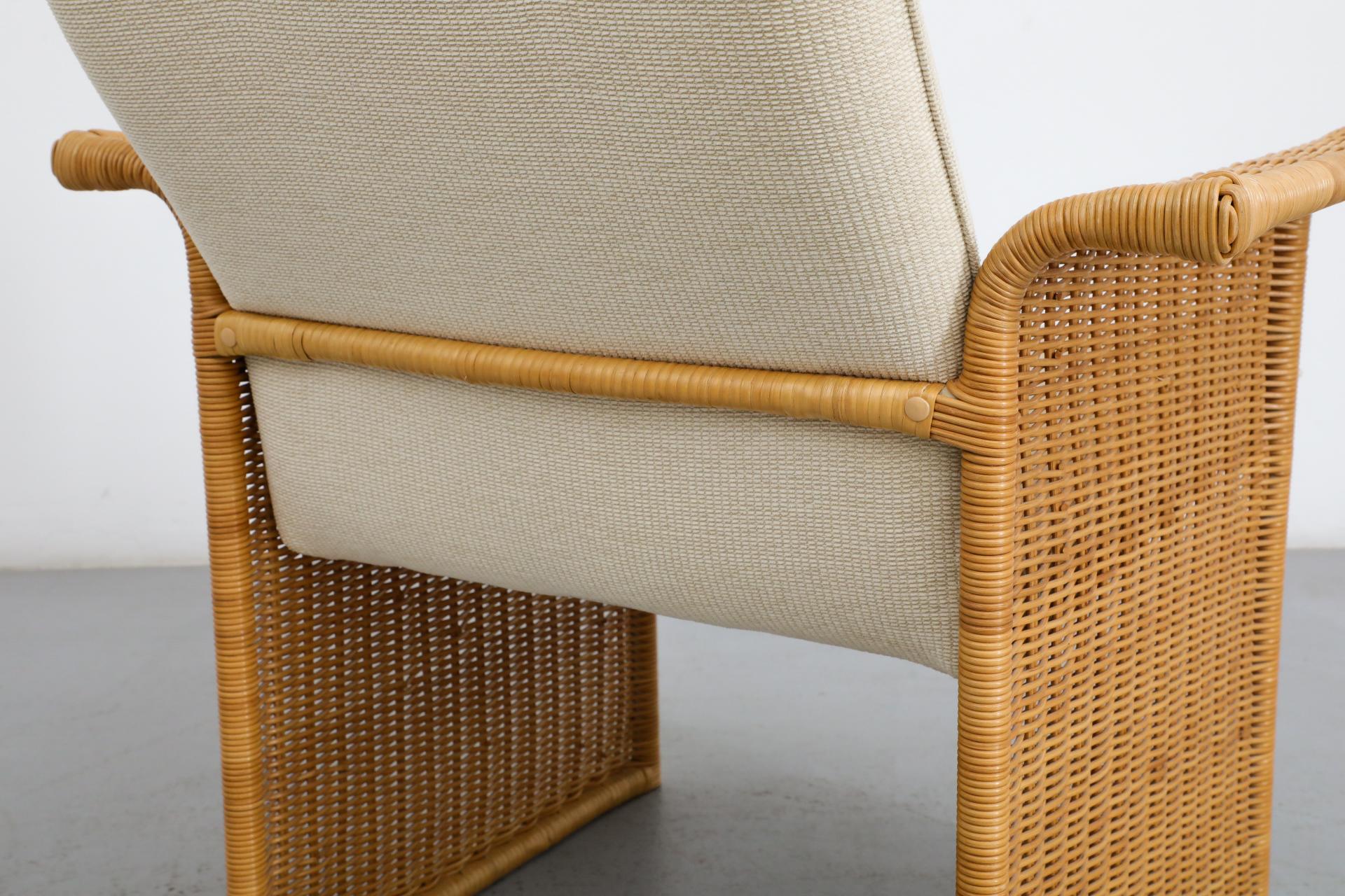 Chaise longue en rotin inspirée de Tobia Scarpa avec revêtement crème en vente 13