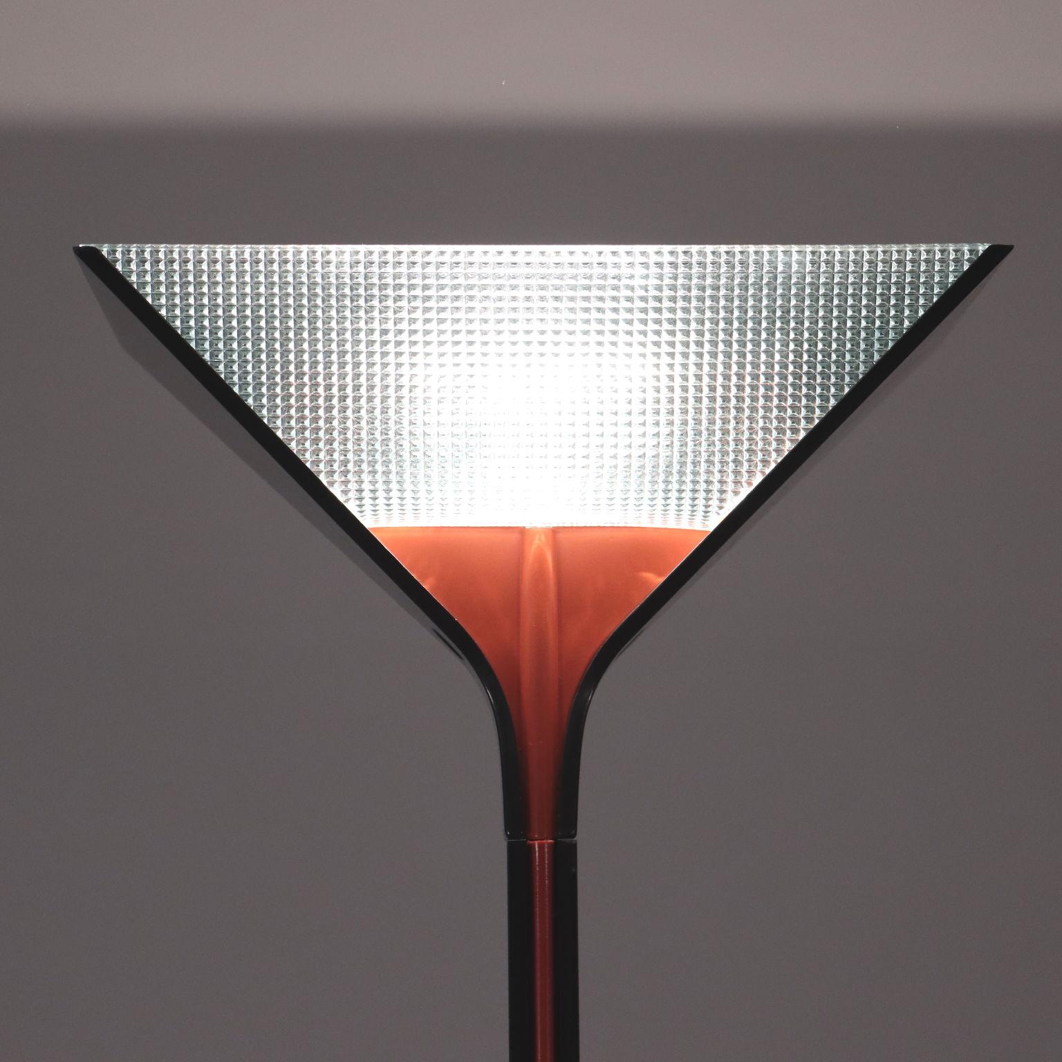 Mid-Century Modern Tobia Scarpa Lamp Enameled Aluminum Glass, 1980s