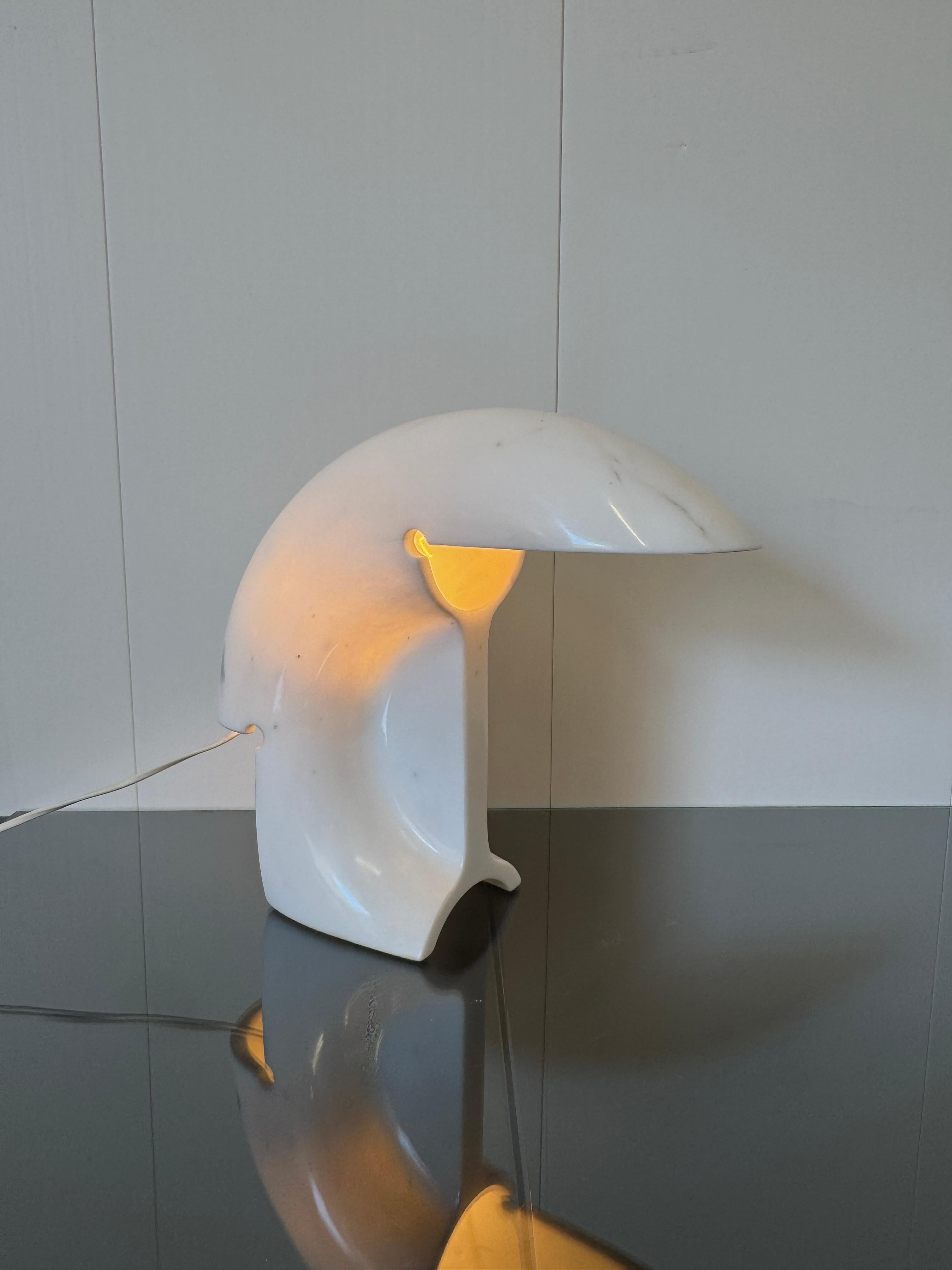 Carrara Marble Tobia Scarpa , Table lamp mod. Biagio, prod. Flos, 1960s For Sale