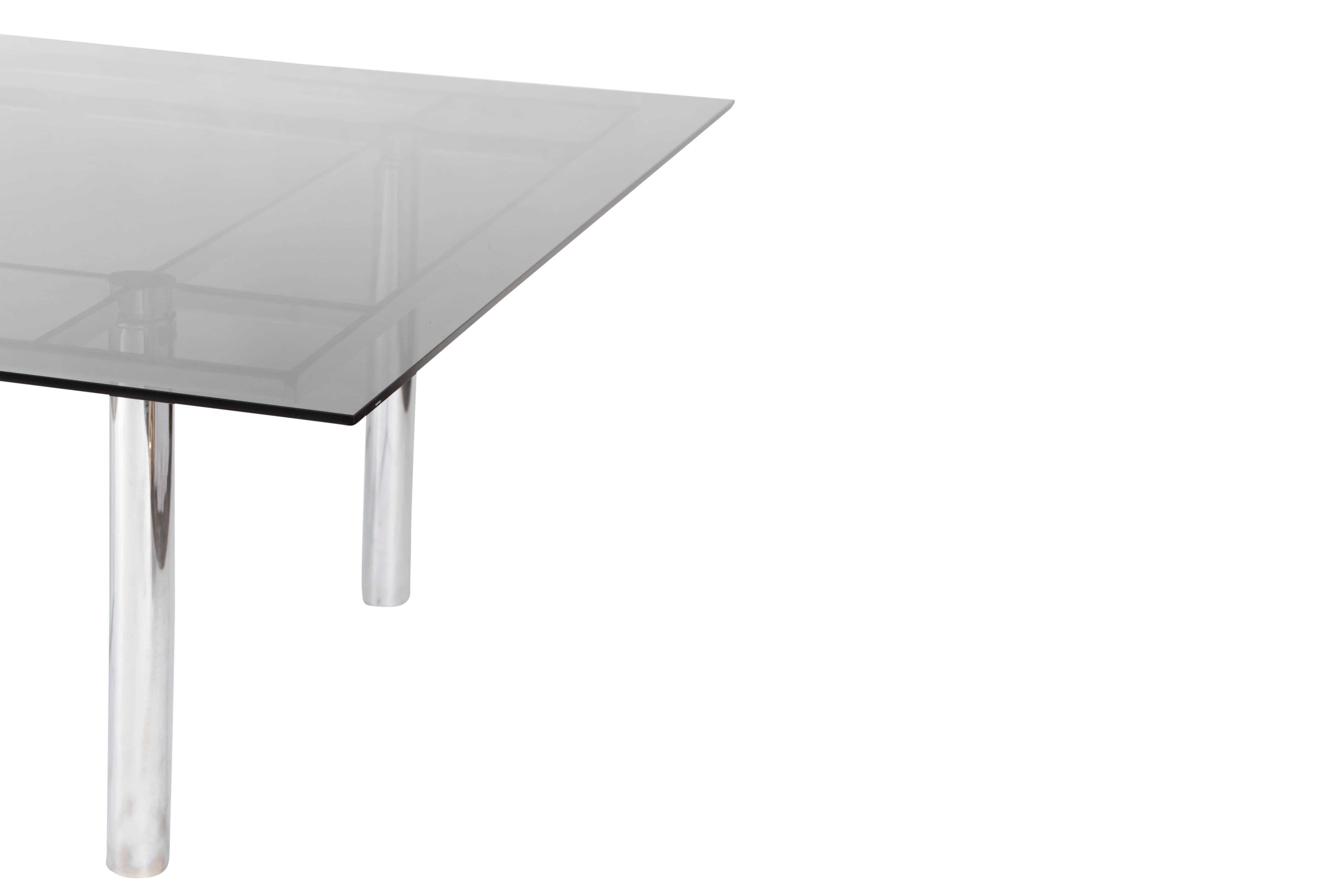 Late 20th Century Scarpa Large Square Chrome Dining Table for Knoll Model André