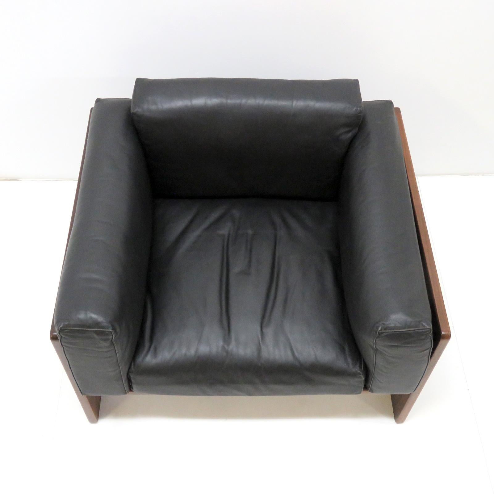 Leather Tobia Scarpa Lounge Chair 'Bastiano' for Gavina, Italy, 1960