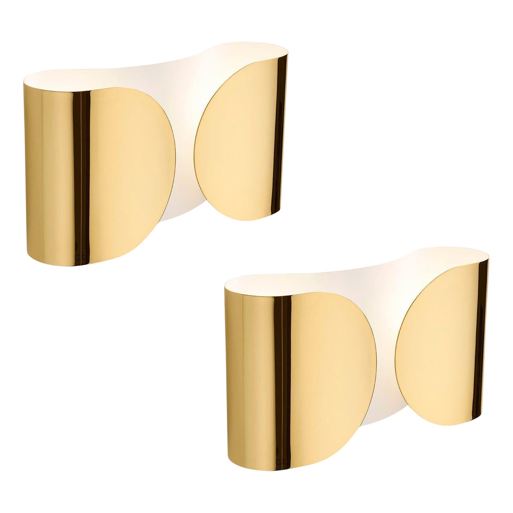 Tobia Scarpa Coppia di lampade in ottone "Foglio" della metà del secolo scorso