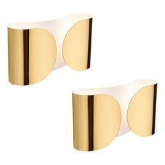 Tobia Scarpa Coppia di lampade in ottone "Foglio" della metà del secolo scorso