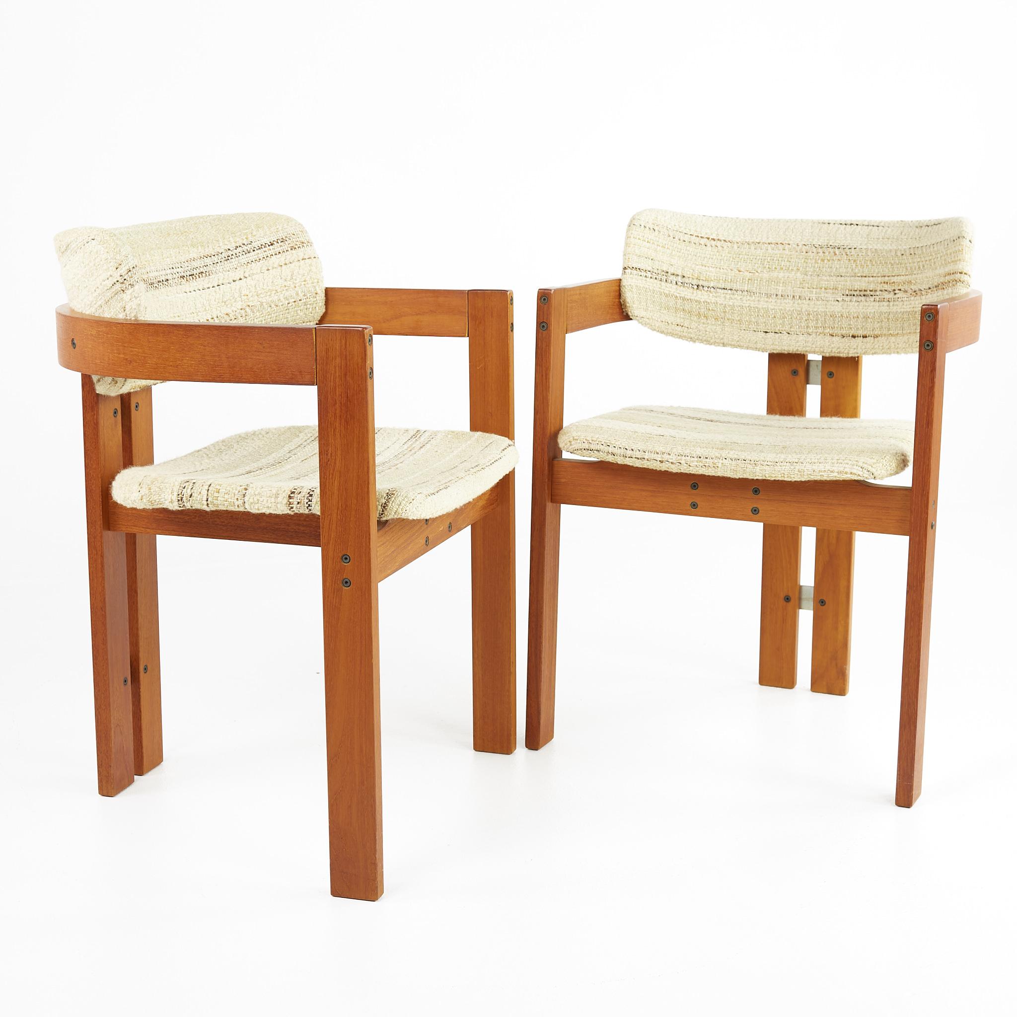 Late 20th Century Afra and Tobia Scarpa Style Mid Century Teak Dining Chairs, Set of 4