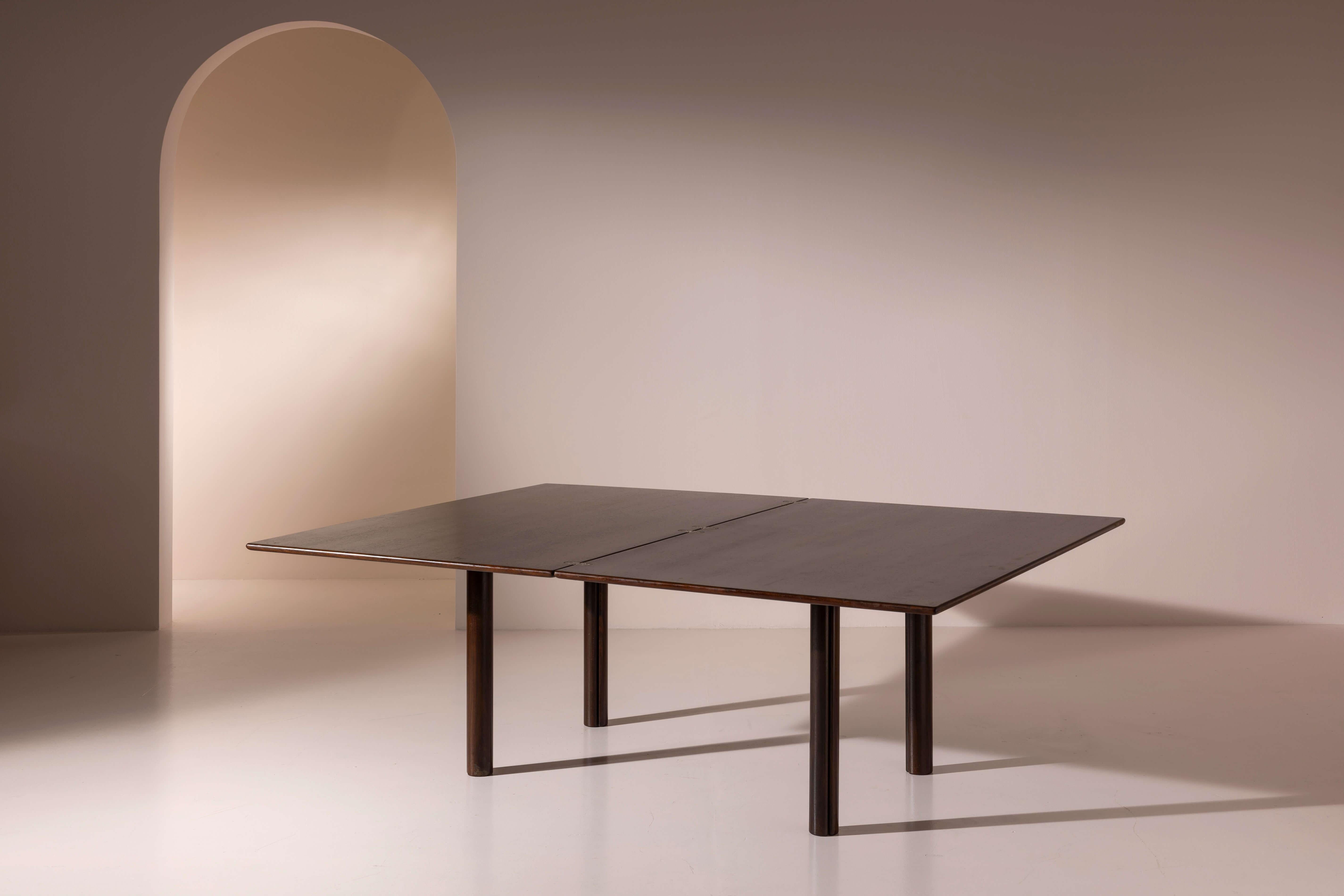 Metallo Tavolo da pranzo allungabile in teak di Tobia Scarpa 
