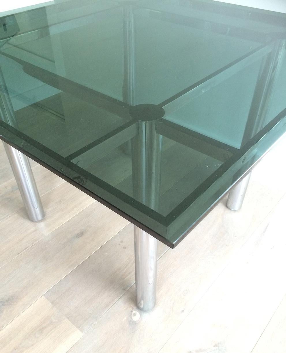 Tobia Scarpa, Nice Chrome Design Dinning Table, Circa 1970 In Good Condition For Sale In Marcq-en-Barœul, Hauts-de-France