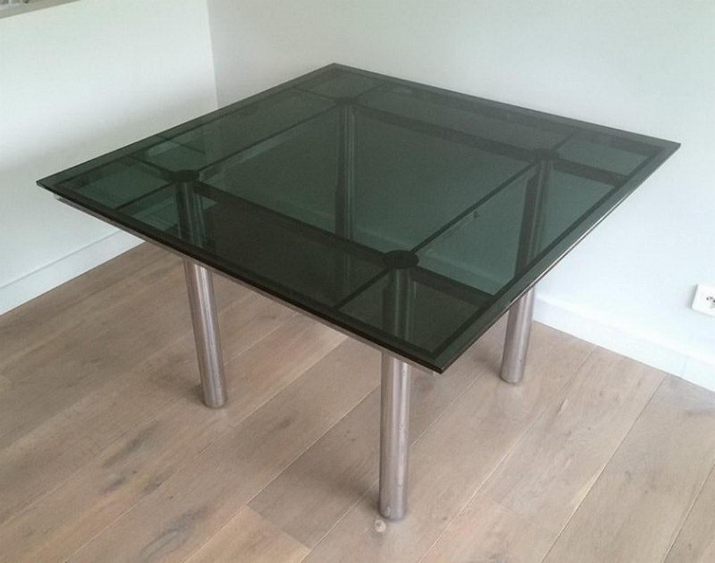 Late 20th Century Tobia Scarpa, Nice Chrome Design Dinning Table, Circa 1970 For Sale