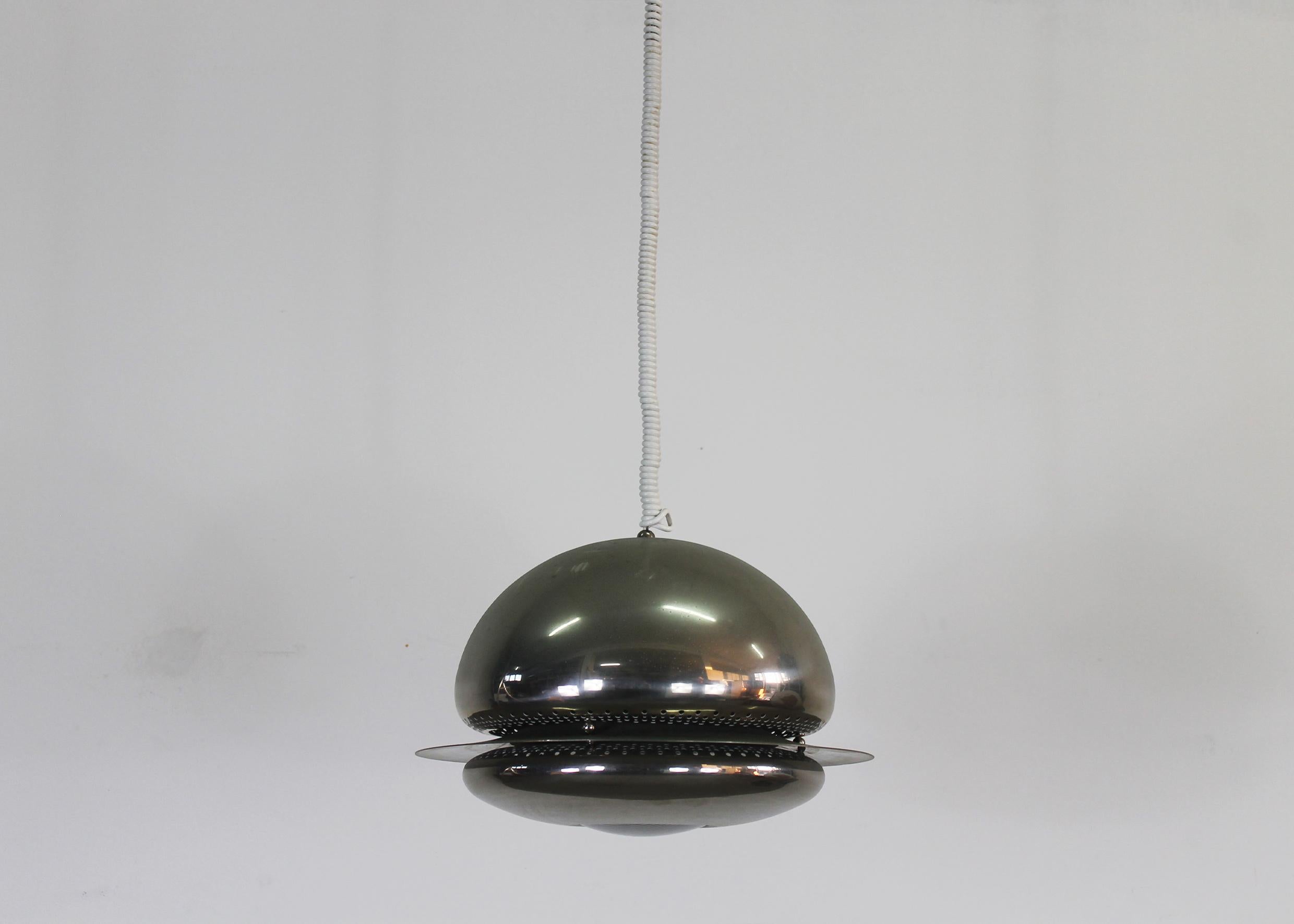 Mid-Century moderno Lampada a sospensione Tobia Scarpa Nictea in ottone nichelato di Flos 1960s in vendita
