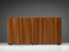 Tobia Scarpa, Pair of Cabinets in Walnut, Italy, 1960s