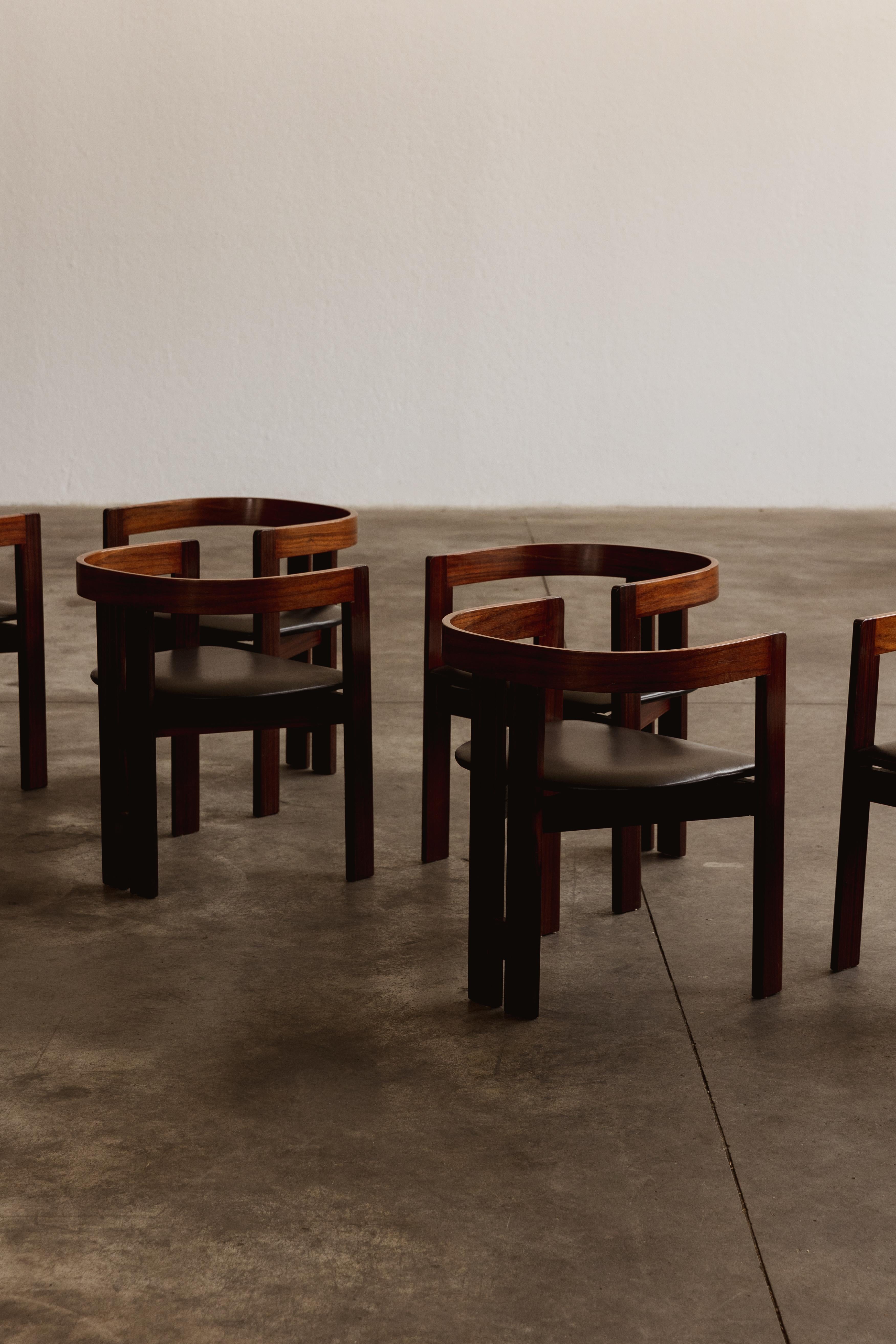 Tobia Scarpa “Pigreco” Dining Chairs for Gavina, 1960, Set of 6 3