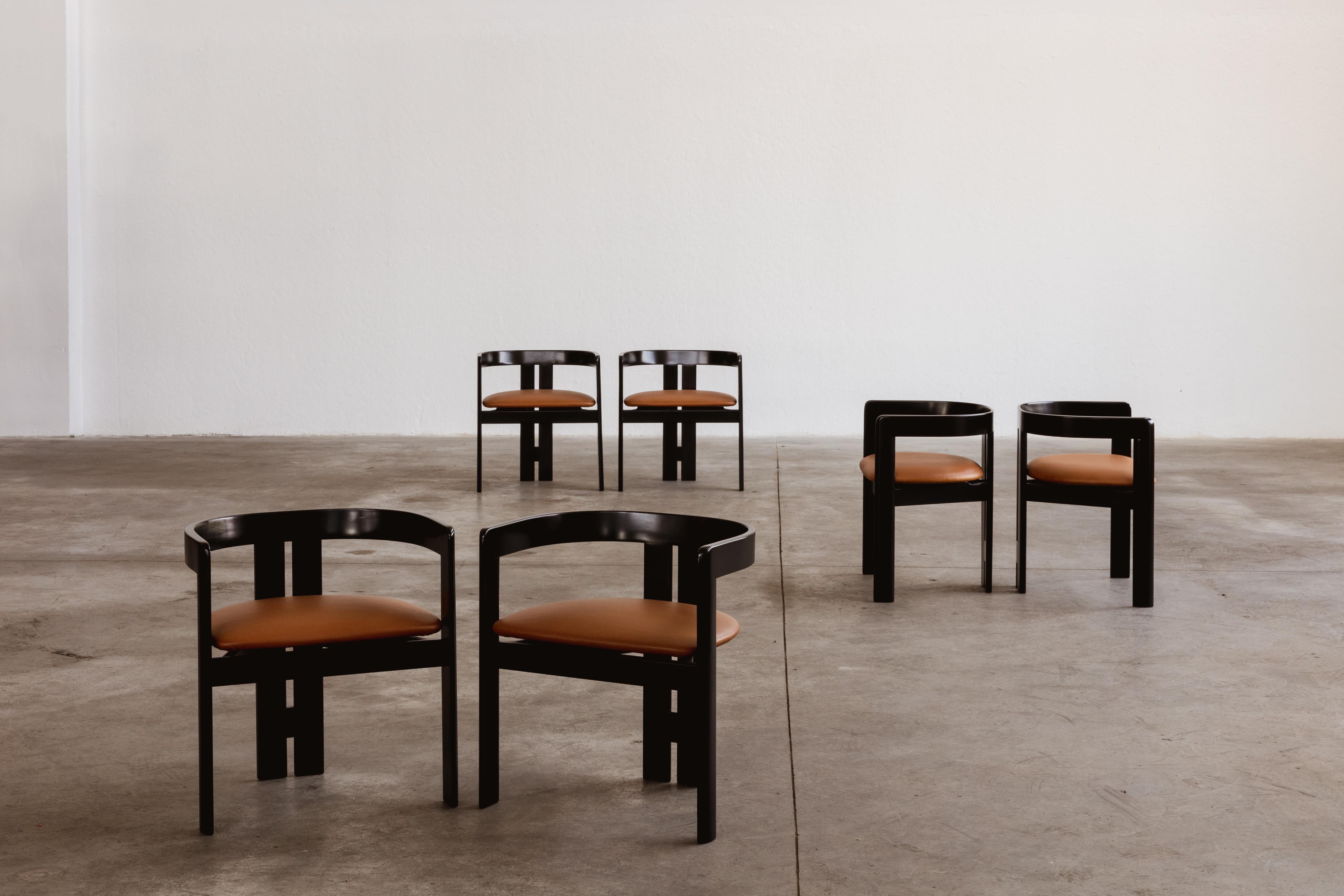 Mid-Century Modern Tobia Scarpa “Pigreco” Dining Chairs for Gavina, 1960, Set of 6