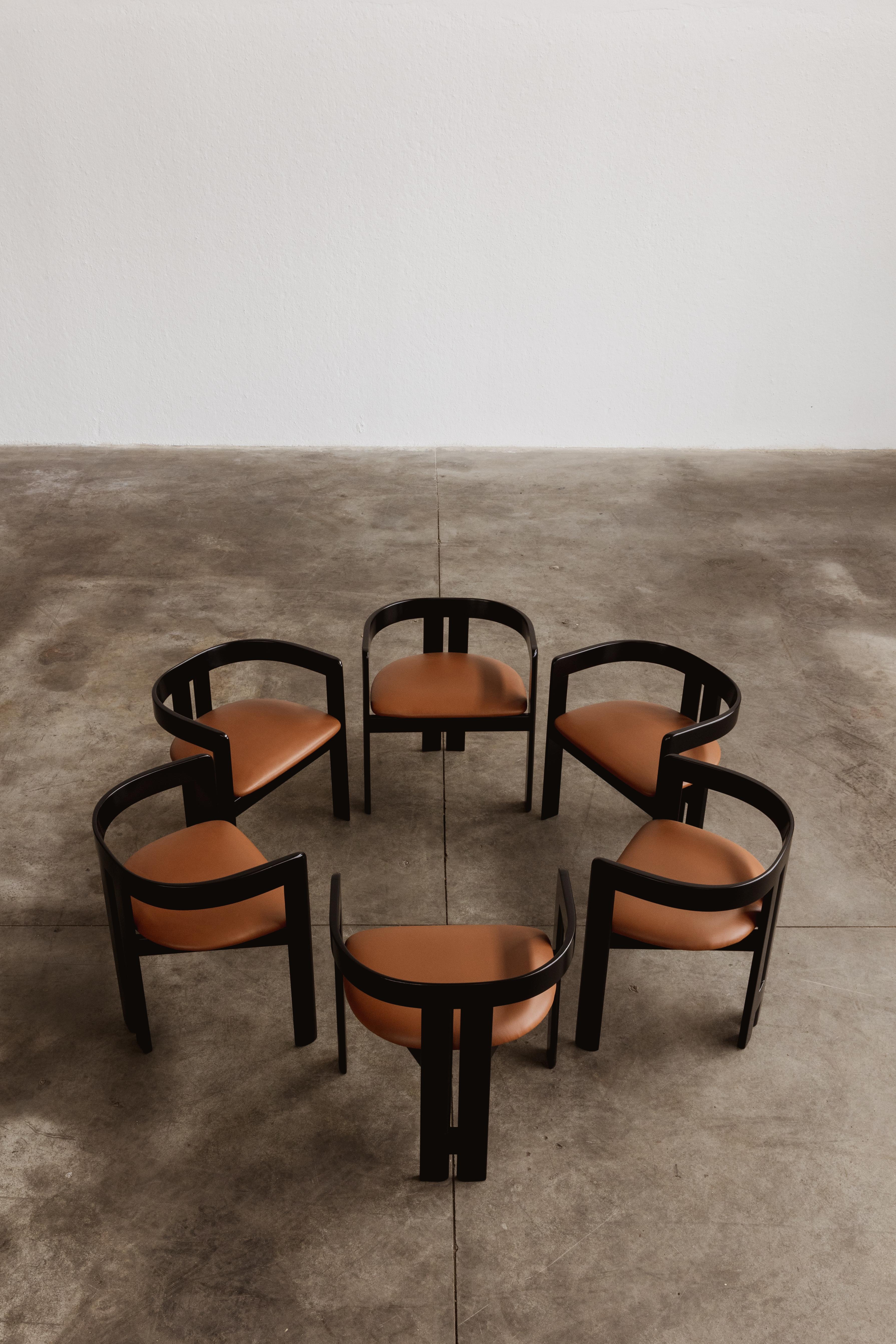 Mid-Century Modern Tobia Scarpa “Pigreco” Dining Chairs for Gavina, 1960, Set of 6 For Sale