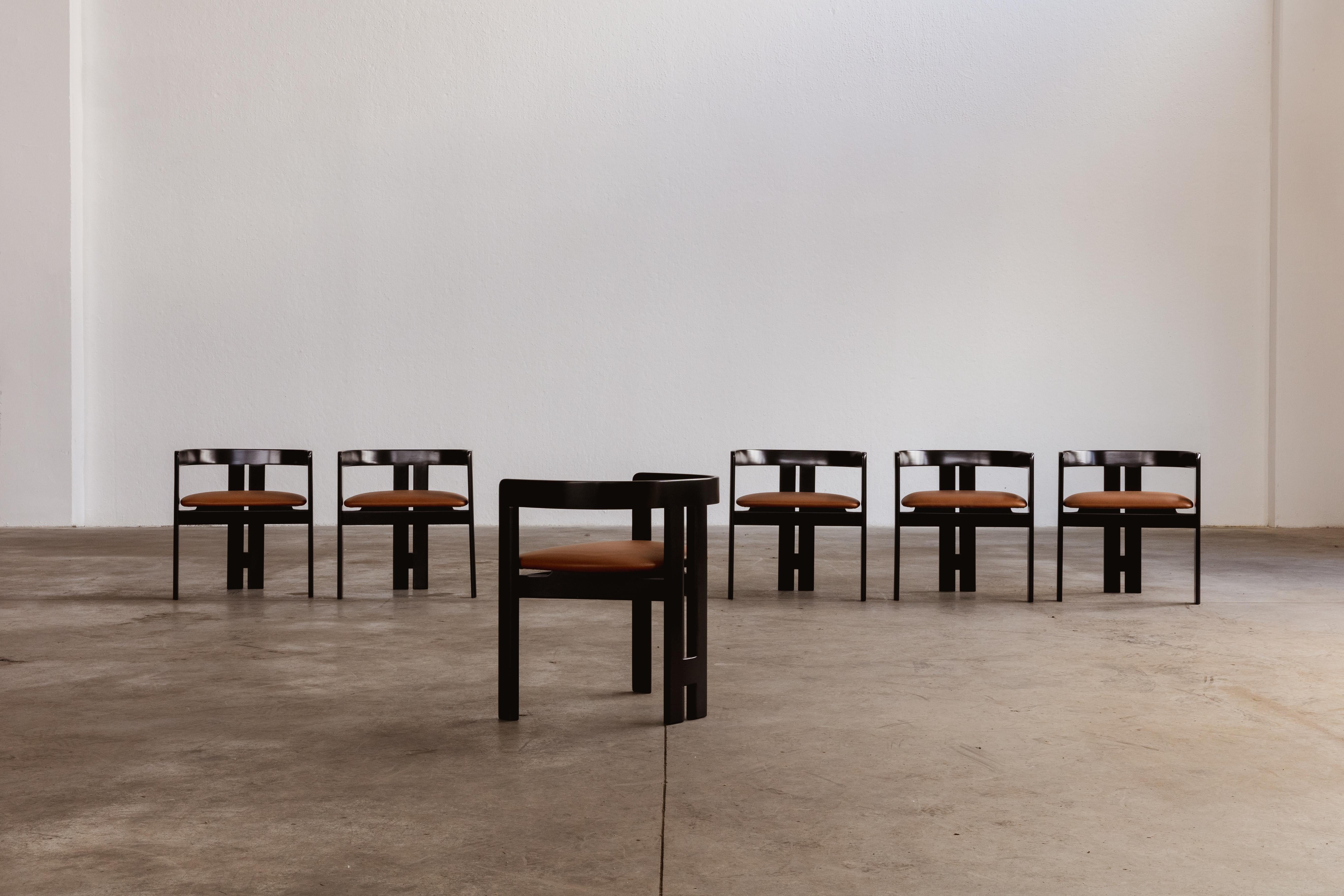 Tobia Scarpa “Pigreco” Dining Chairs for Gavina, 1960, Set of 6 In Good Condition For Sale In Lonigo, Veneto