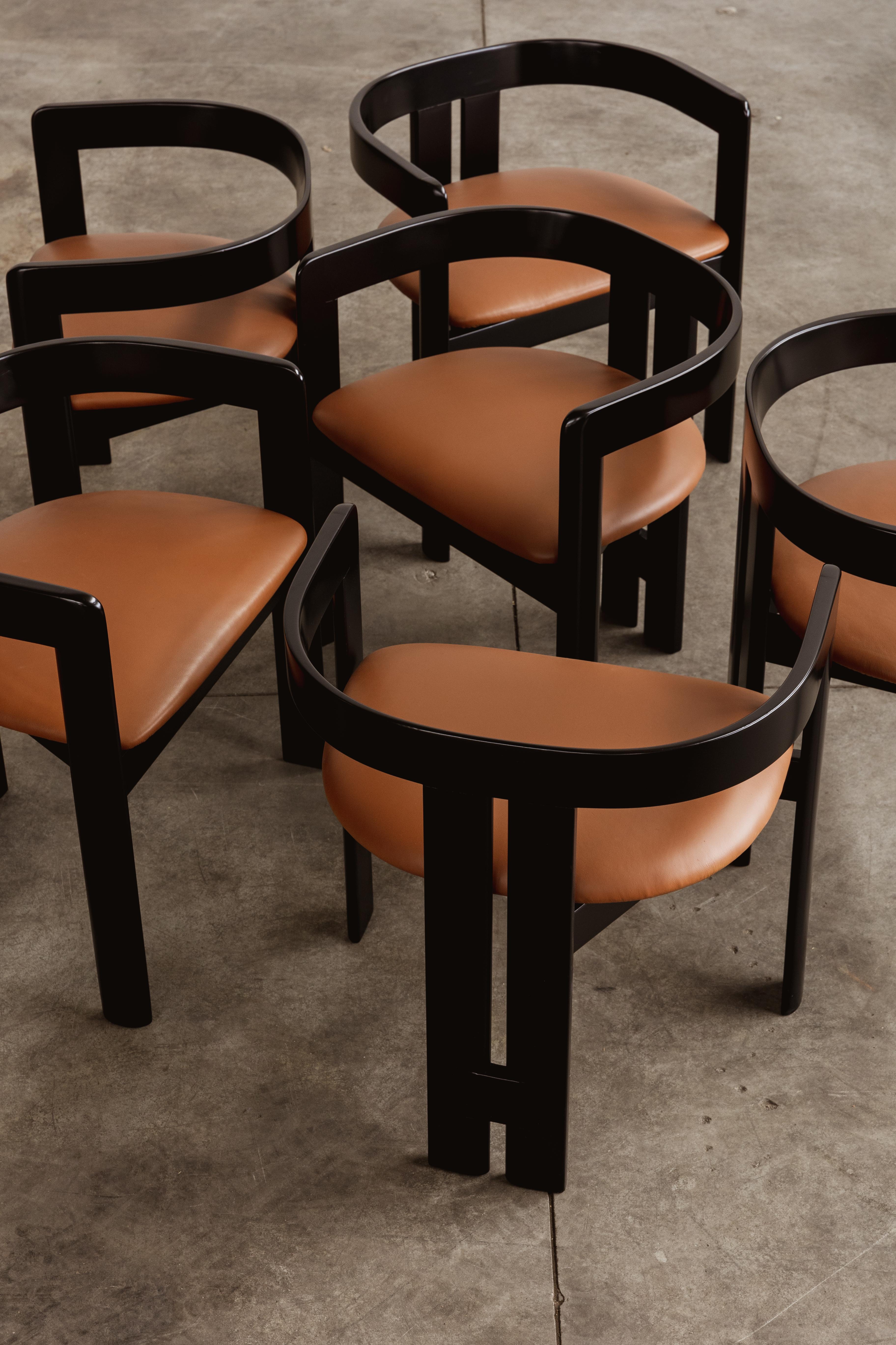 Mid-20th Century Tobia Scarpa “Pigreco” Dining Chairs for Gavina, 1960, Set of 6 For Sale