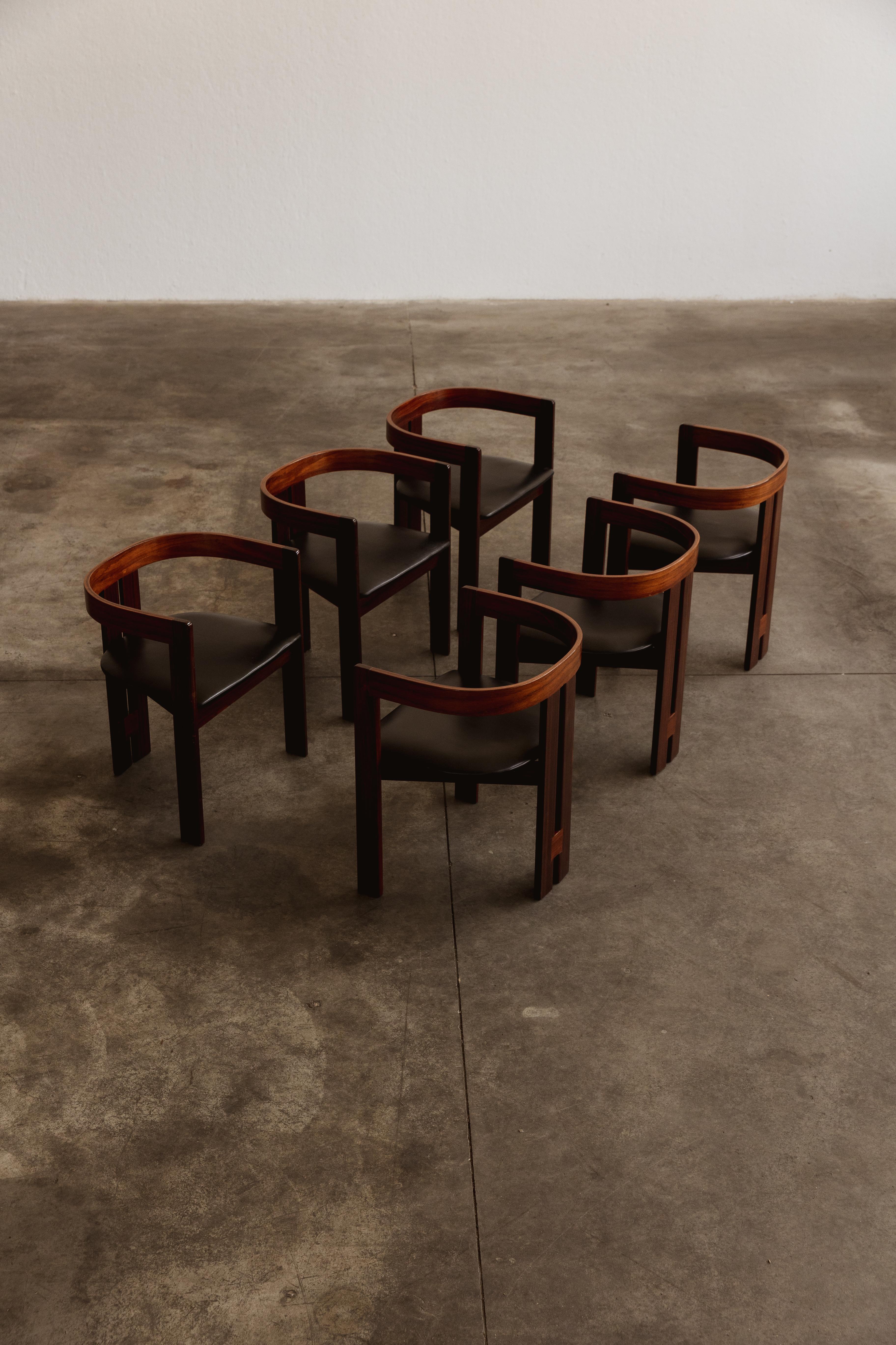 Mid-20th Century Tobia Scarpa “Pigreco” Dining Chairs for Gavina, 1960, Set of 6