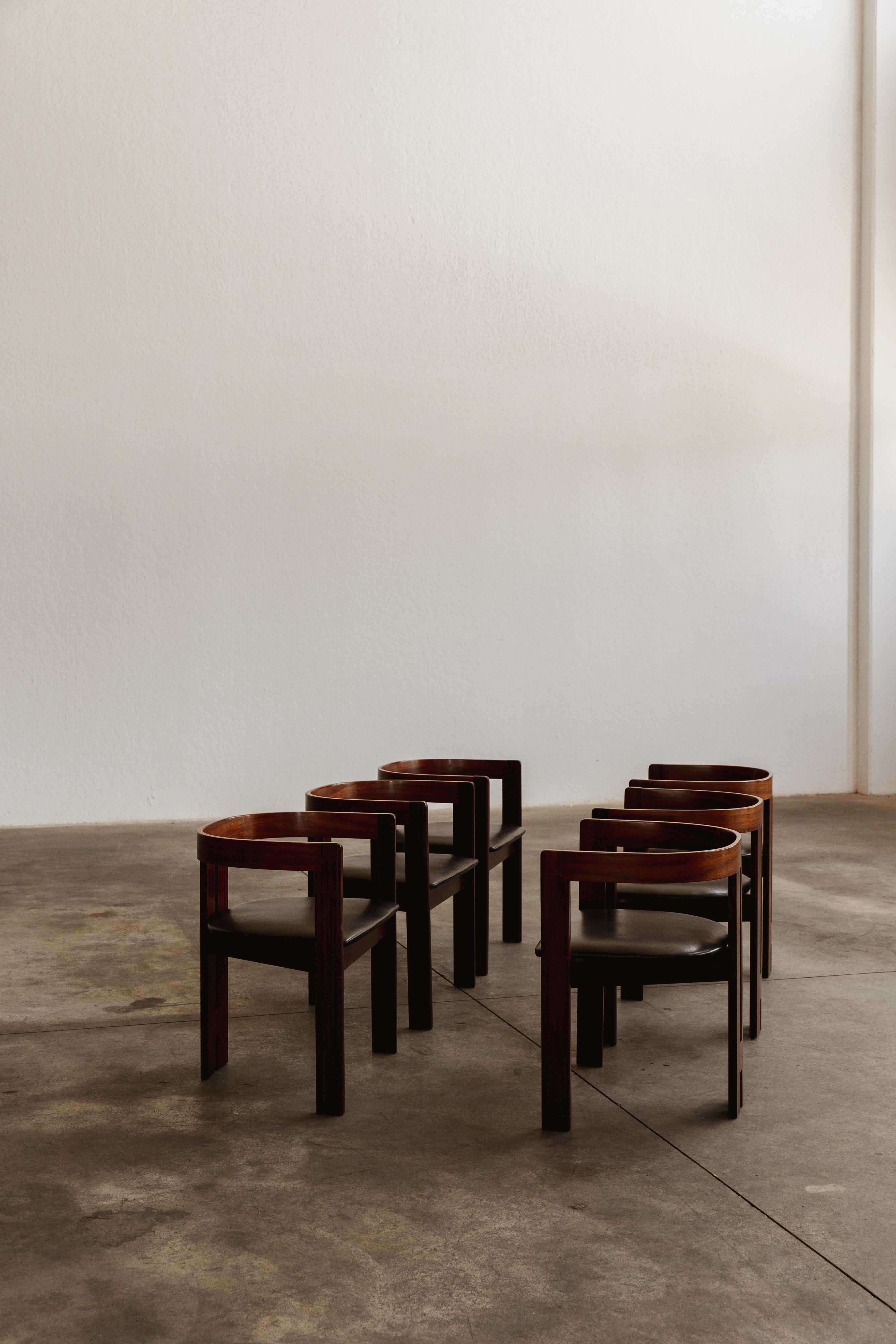 Tobia Scarpa “Pigreco” Dining Chairs for Gavina, 1960, Set of 6 1