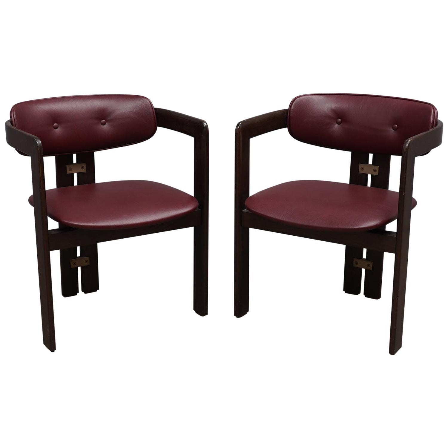 Tobia Scarpa Pigreco Prod. Gavina Teak Wood and Leather Armchairs, 1959  Italy at 1stDibs
