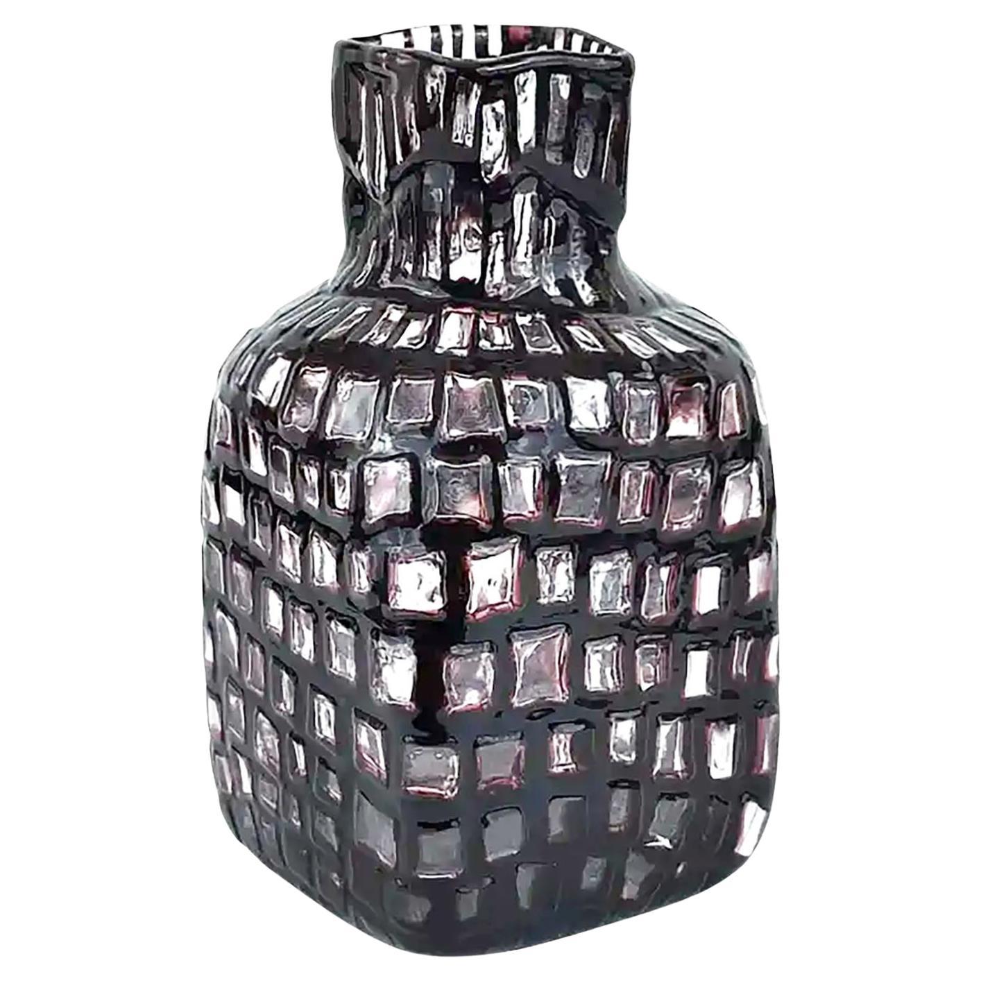 Botella "Occhi" de cristal morado y negro Tobia Scarpa, 1960, Venini & Co. en venta