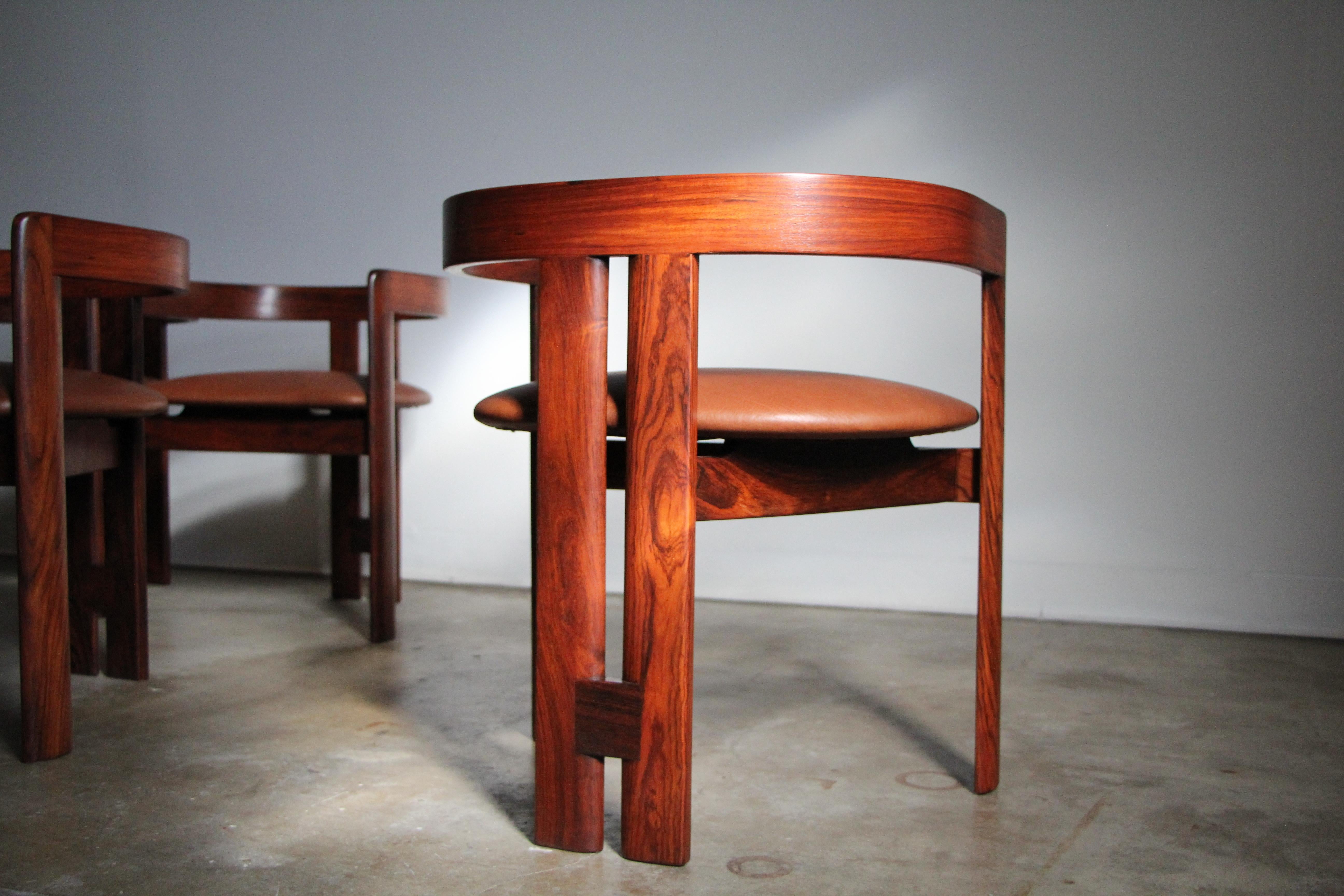 Tobia Scarpa Sculpted Rosewood and Leather 