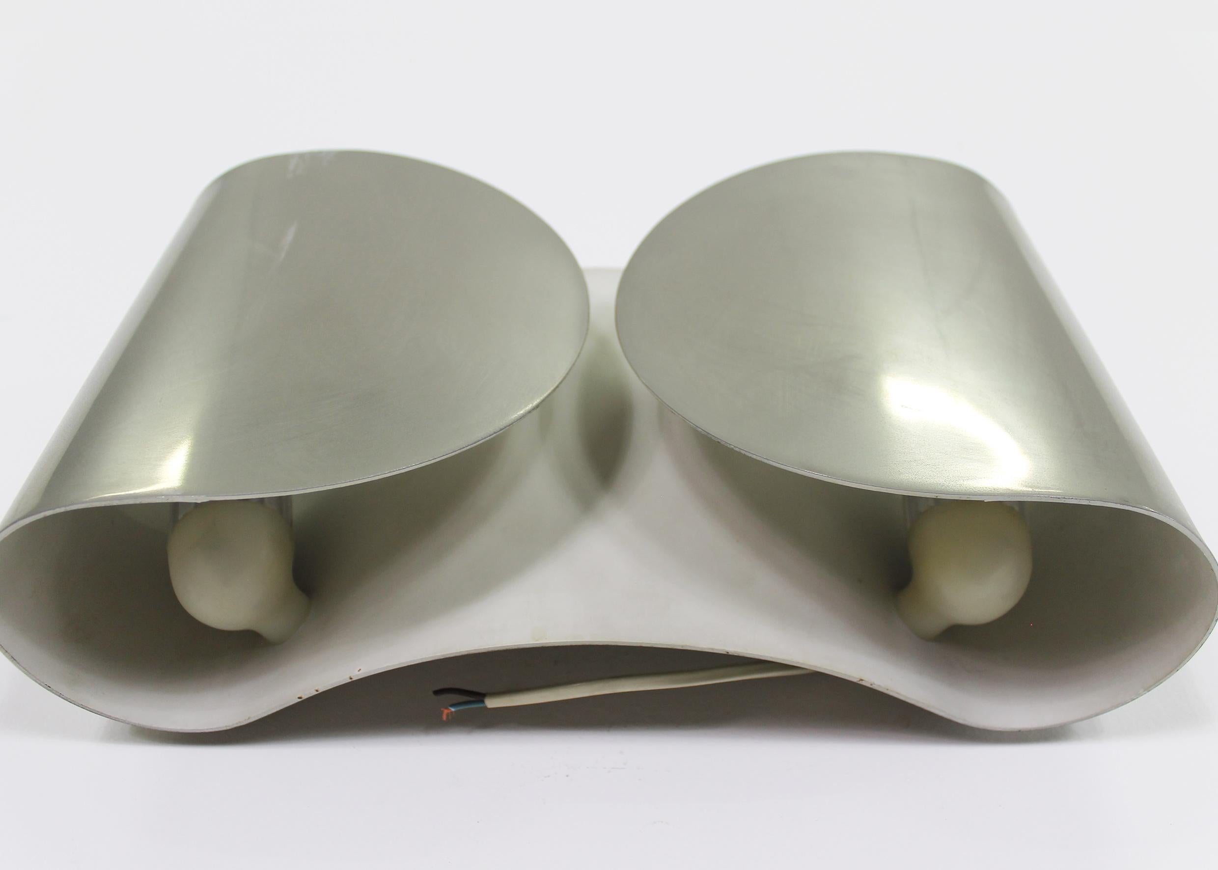 Plaqué Ensemble de deux appliques Foglio en métal nickelé de Tobia Scarpa, Flos 1966 en vente