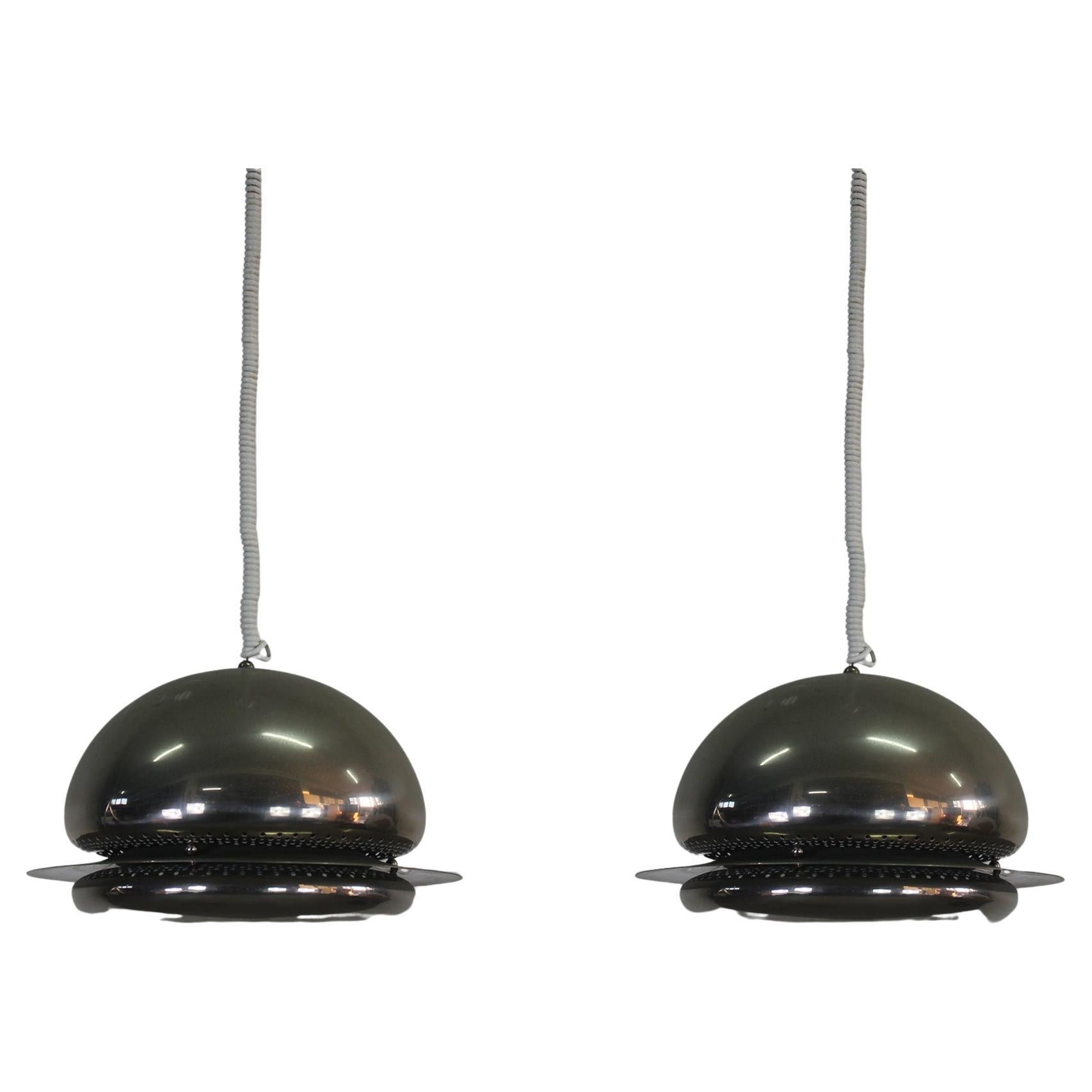 Tobia Scarpa Set of Two Nictea Lamps in Nickel-Plated Brass by Flos 1960s en vente