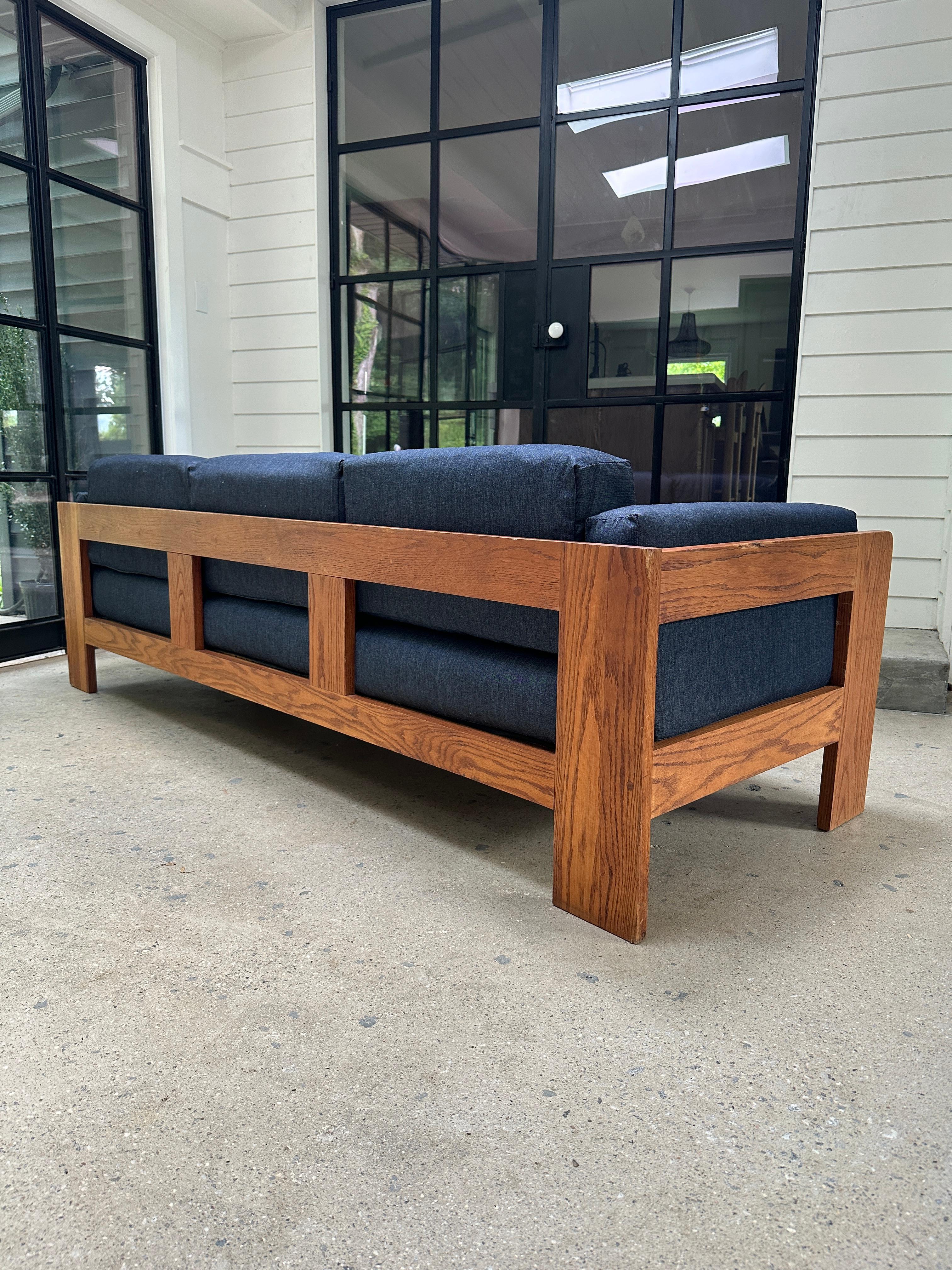 Fabric Tobia Scarpa style Mid Century Italian 'Bastiano' three seater sofa