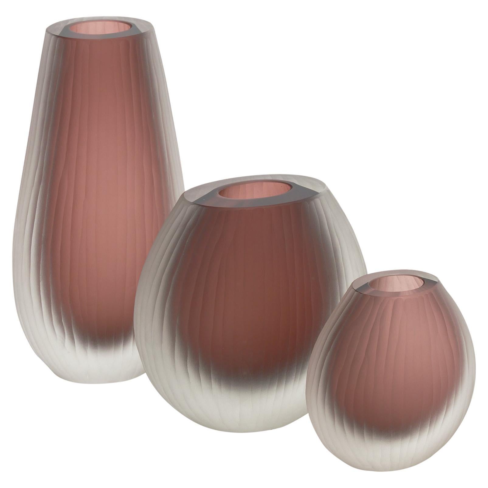 Tobia Scarpa Style Murano Glass Trio of Vases For Sale