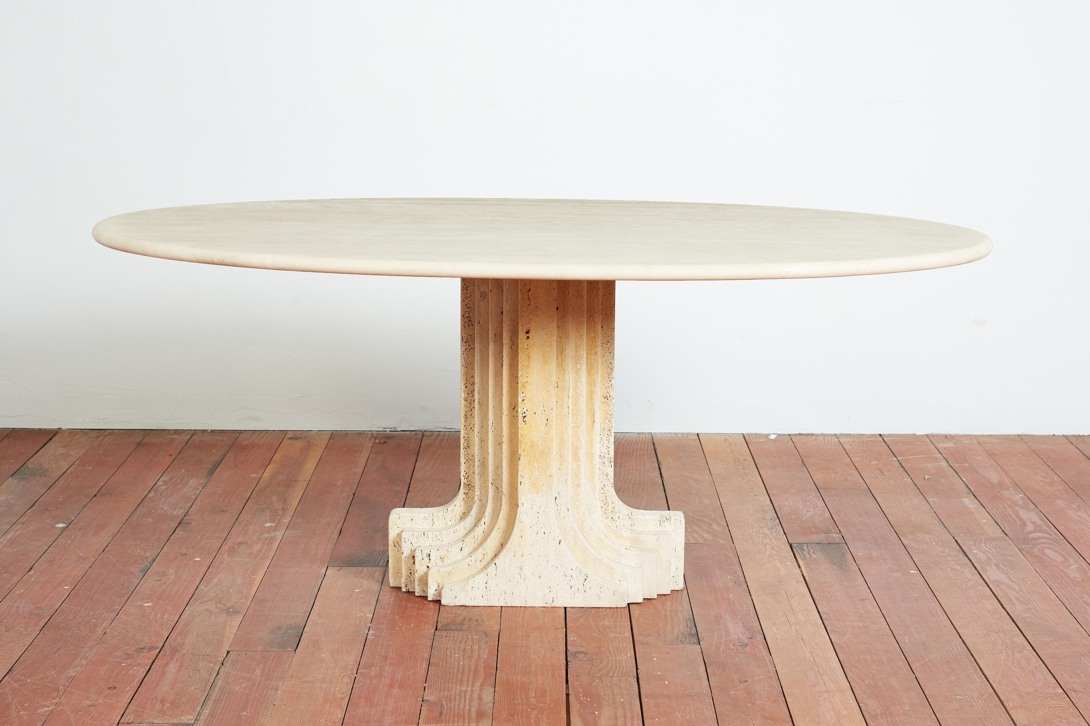 Tobia Scarpa Travertine Table  In Good Condition For Sale In Beverly Hills, CA