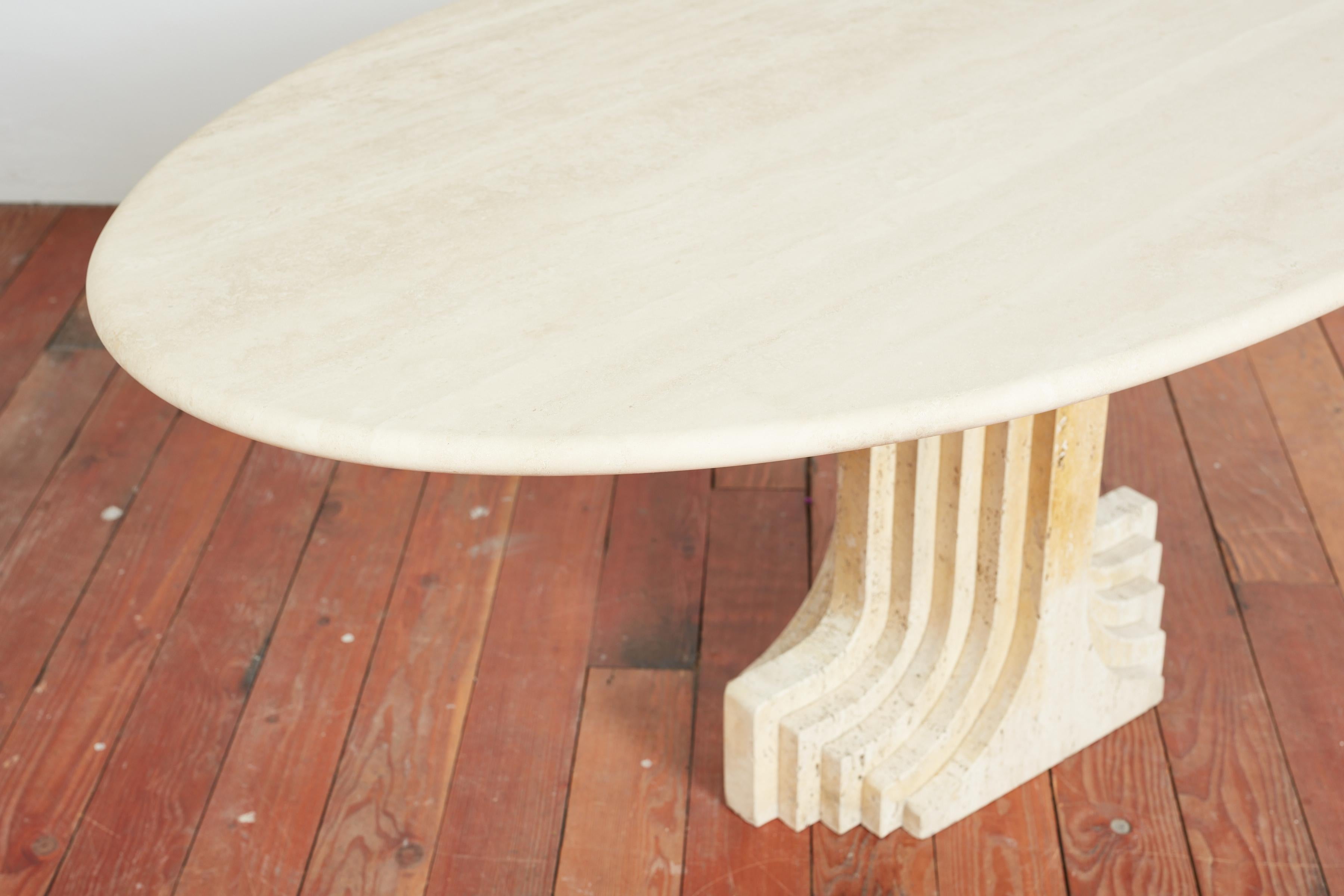 Late 20th Century Tobia Scarpa Travertine Table  For Sale