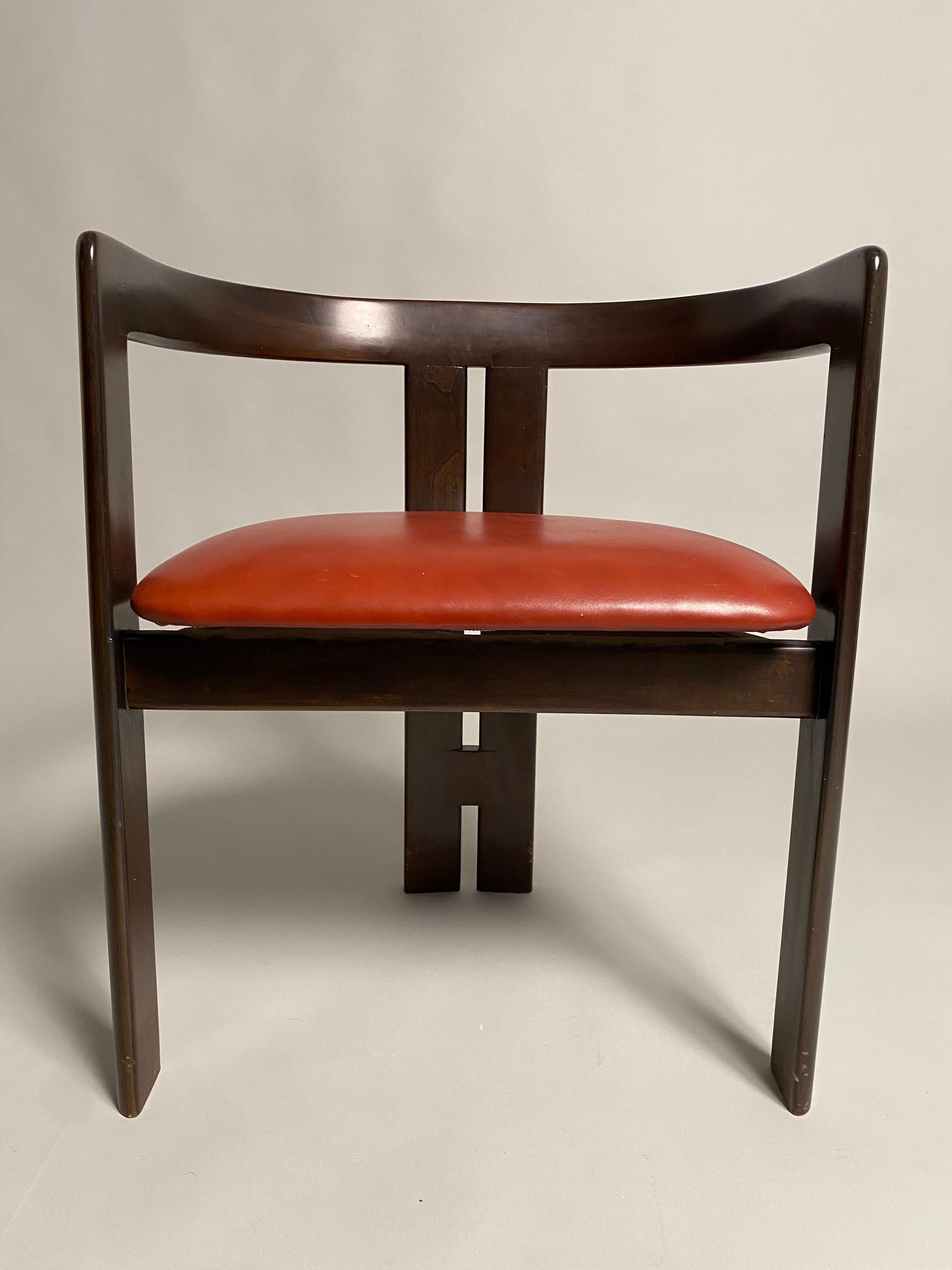 Mid-Century Modern Tobia Scarpa, two Pigreco wooden chairs for Gavina, set of two (1959)