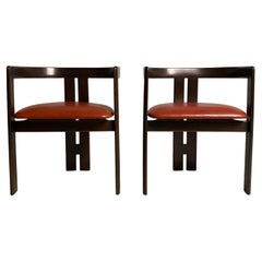 Tobia Scarpa, two Pigreco wooden chairs for Gavina, set of two (1959)