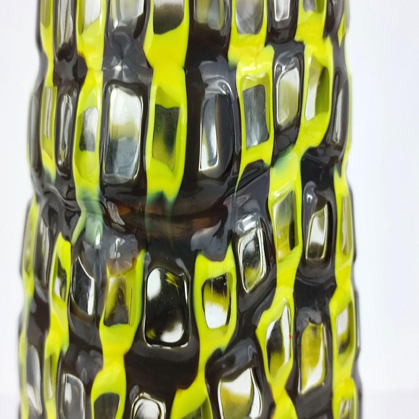 Vaso Tobia Scarpa Occhi Cristalo Zolfo, Venini, Murano, Italia 1960s in vendita 3