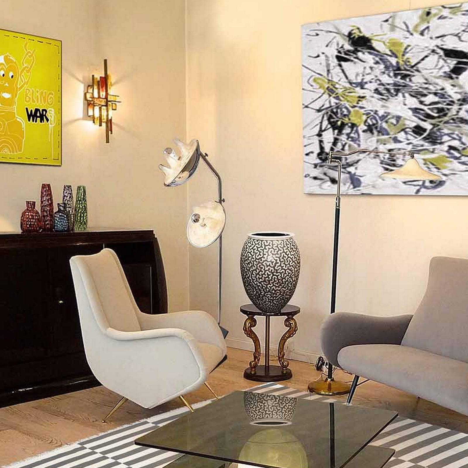 Mid-Century moderno Vaso Tobia Scarpa Occhi Cristalo Zolfo, Venini, Murano, Italia 1960s in vendita
