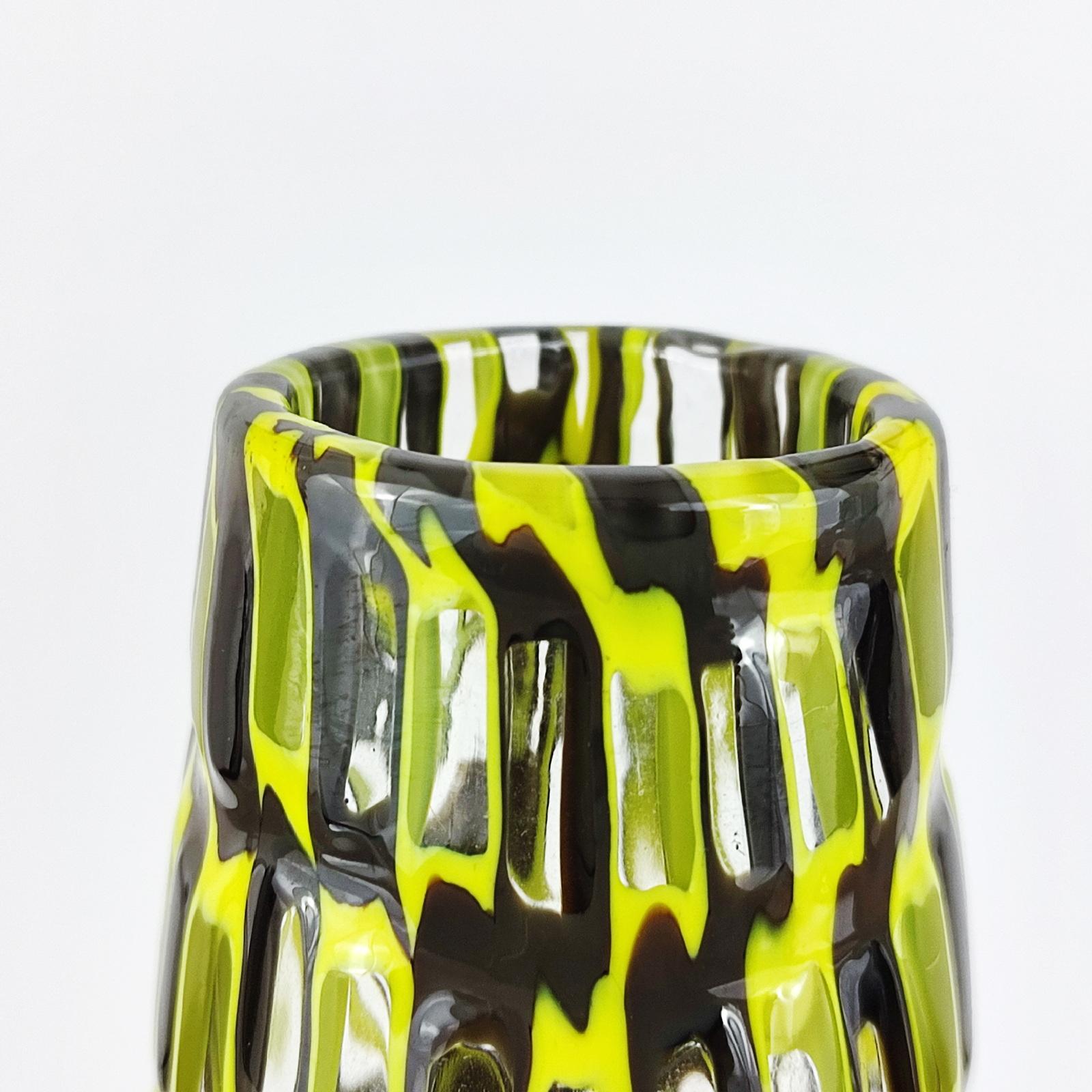 Vaso Tobia Scarpa Occhi Cristalo Zolfo, Venini, Murano, Italia 1960s in vendita 1