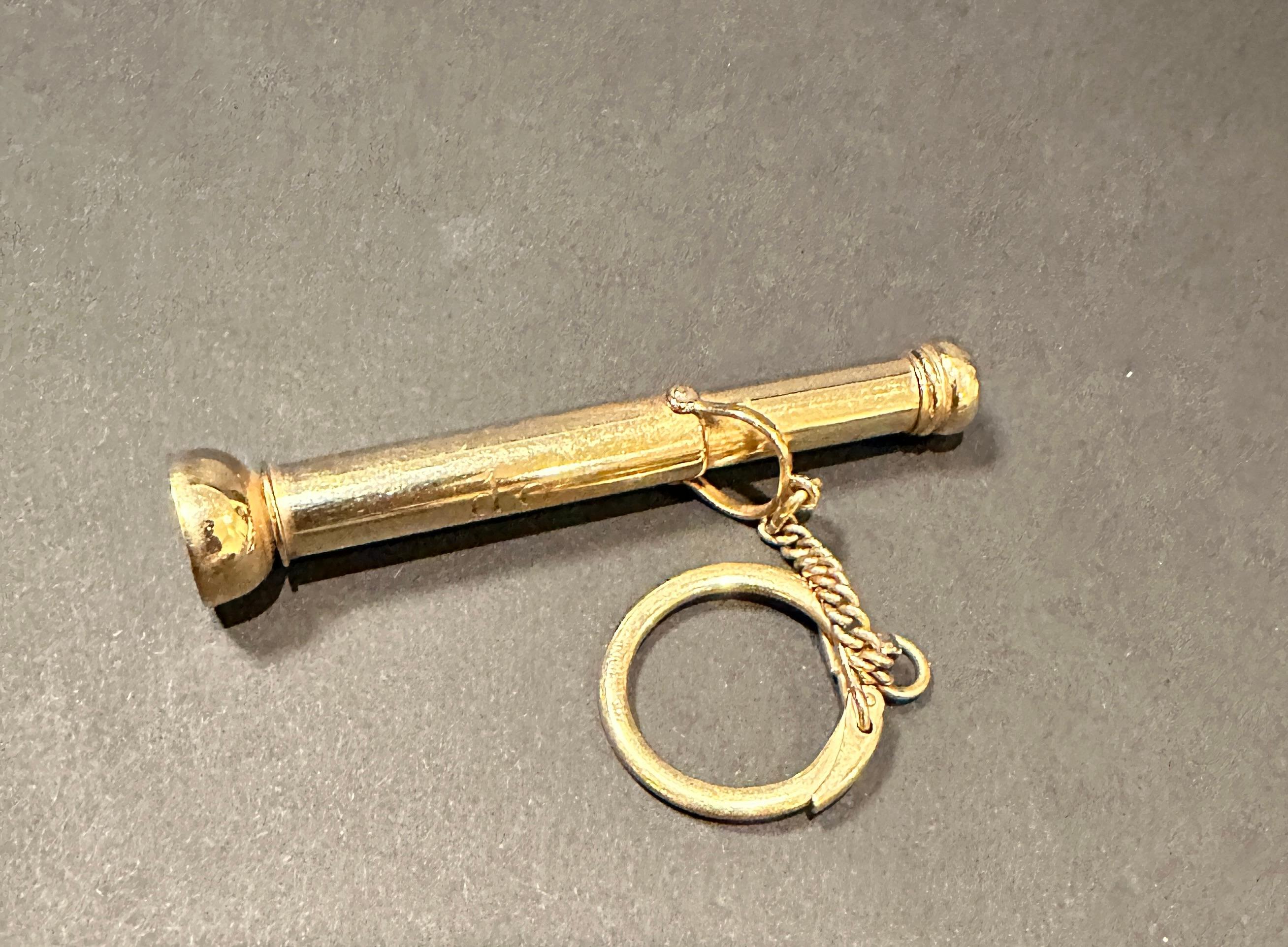 English Tobias 14K Yellow Gold Cigar Punch Tool / Accessory For Sale