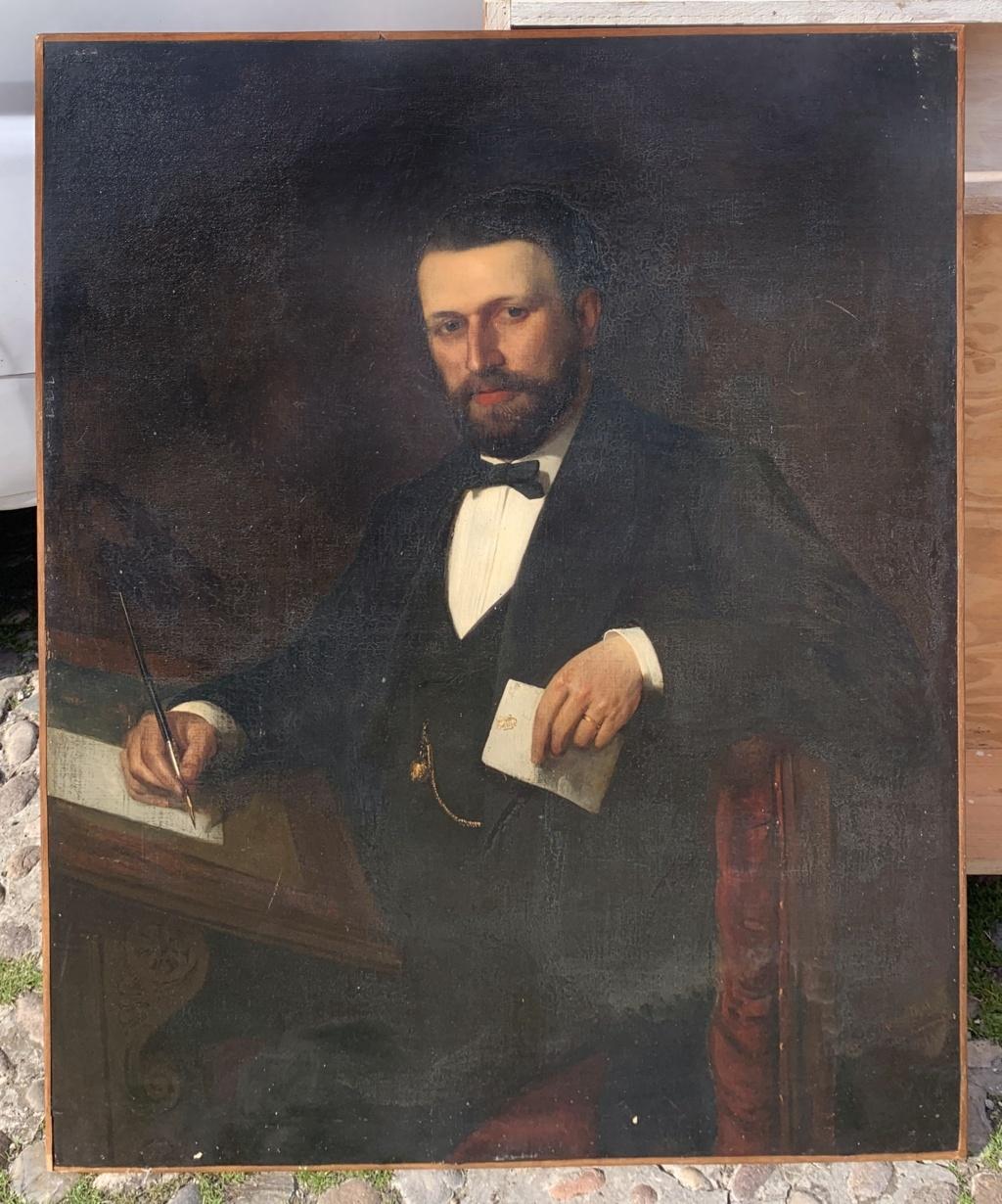 Toby Rosenthal (peintre allemand) - Peinture figurative du XIXe siècle - Portrait d'homme - Réalisme Painting par Tobias Edward Rosenthal