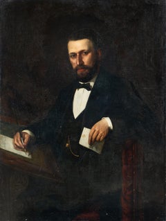 Antique Toby Rosenthal (German Jewish painter) - 19th century figure painting - Portrait