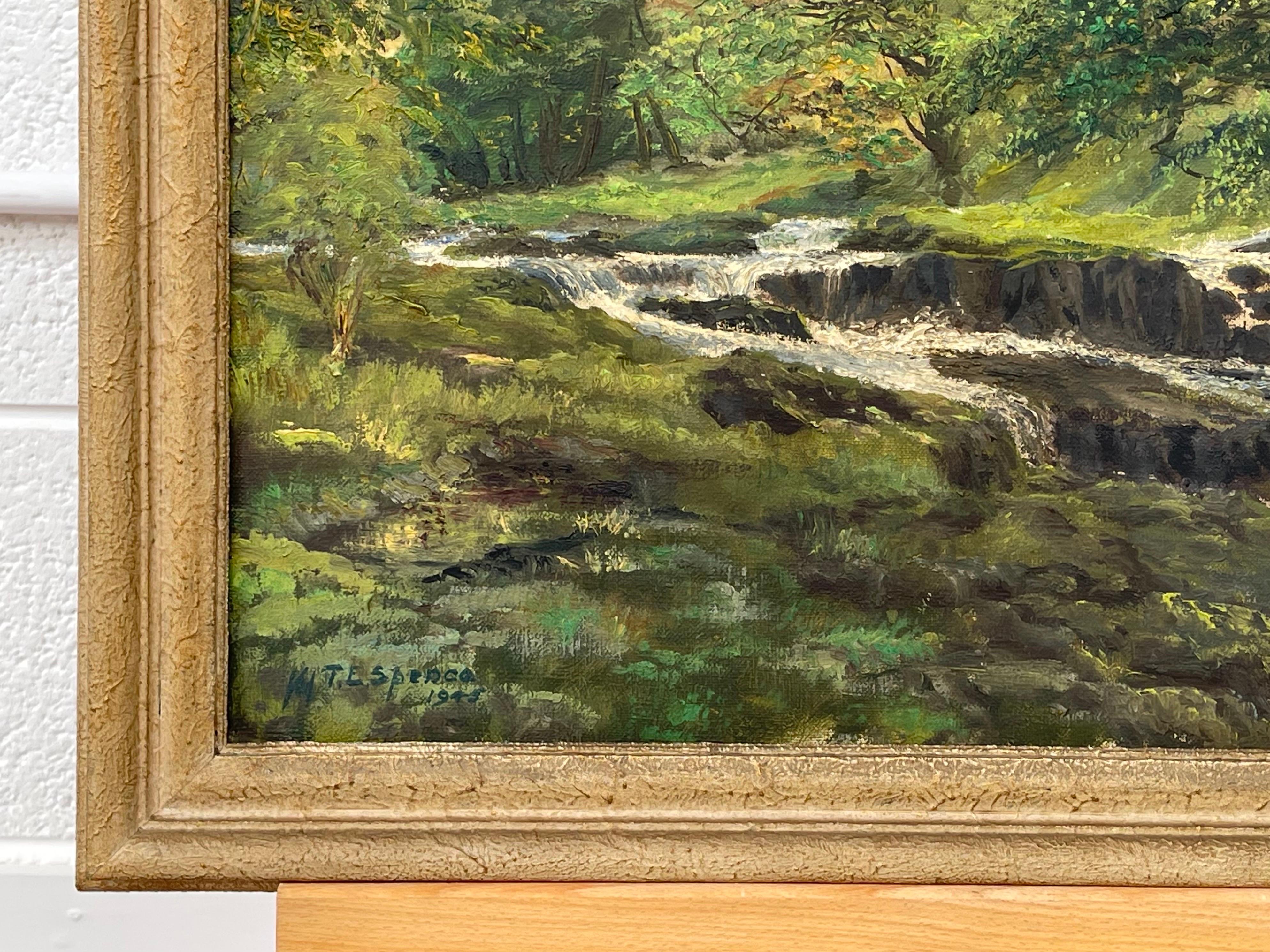 River Forest Landscape Oil Painting by 20th Century Post War Irish Artist For Sale 2