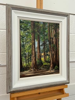 Vintage-Ölgemälde-Landschaft, Vintage-Kunst des Redwood Forest, Kalifornien, von Künstler, 20. Jahrhundert