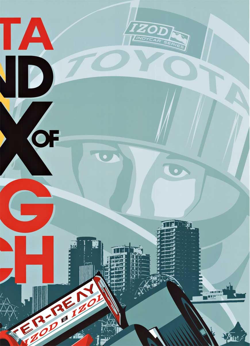 Affiche originale de course du Grand Prix de Long Beach de Toyota - Print de Tobias Geye