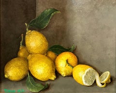  Lemons With Zest - still life oil painting fruit contemporary realism artwork