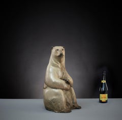 Contemporary Bronze Sculpture of a Polar Bear, 'Benji', animal, white, arctic