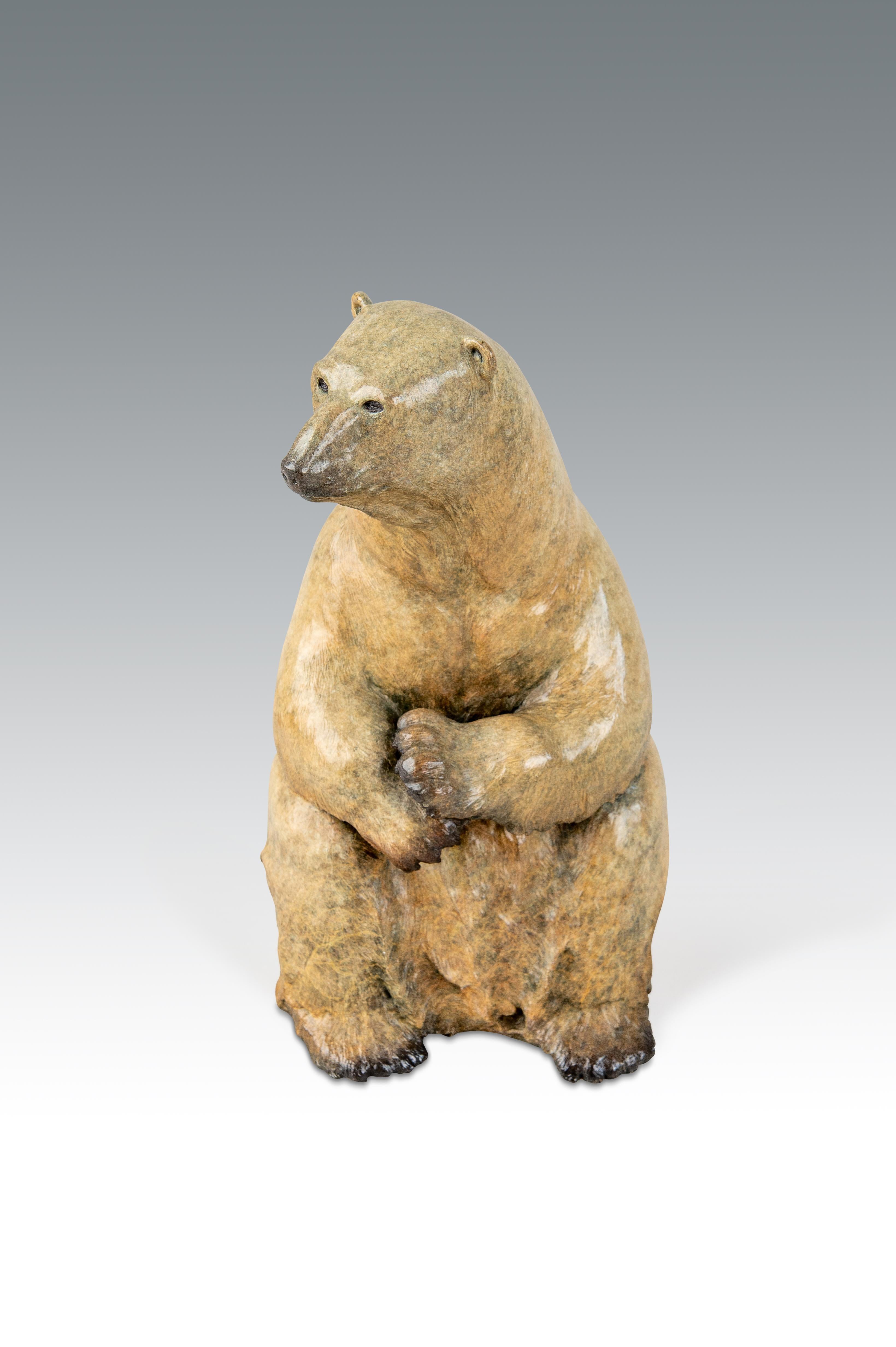 Sculpture contemporaine en bronze de faune sauvage d'un ours polaire blanc « Maximus »  en vente 1