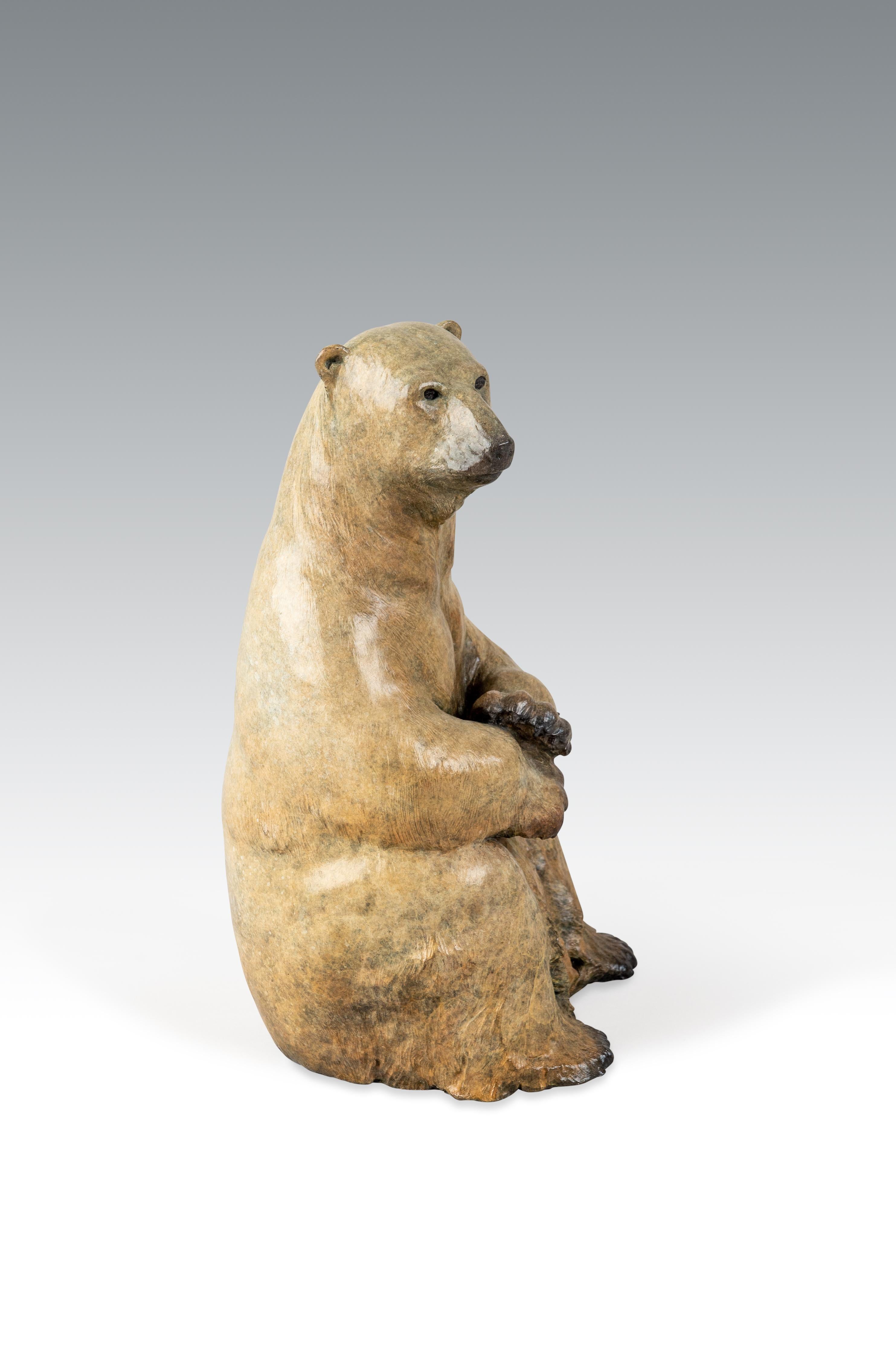 Sculpture contemporaine en bronze de faune sauvage d'un ours polaire blanc « Maximus »  en vente 3