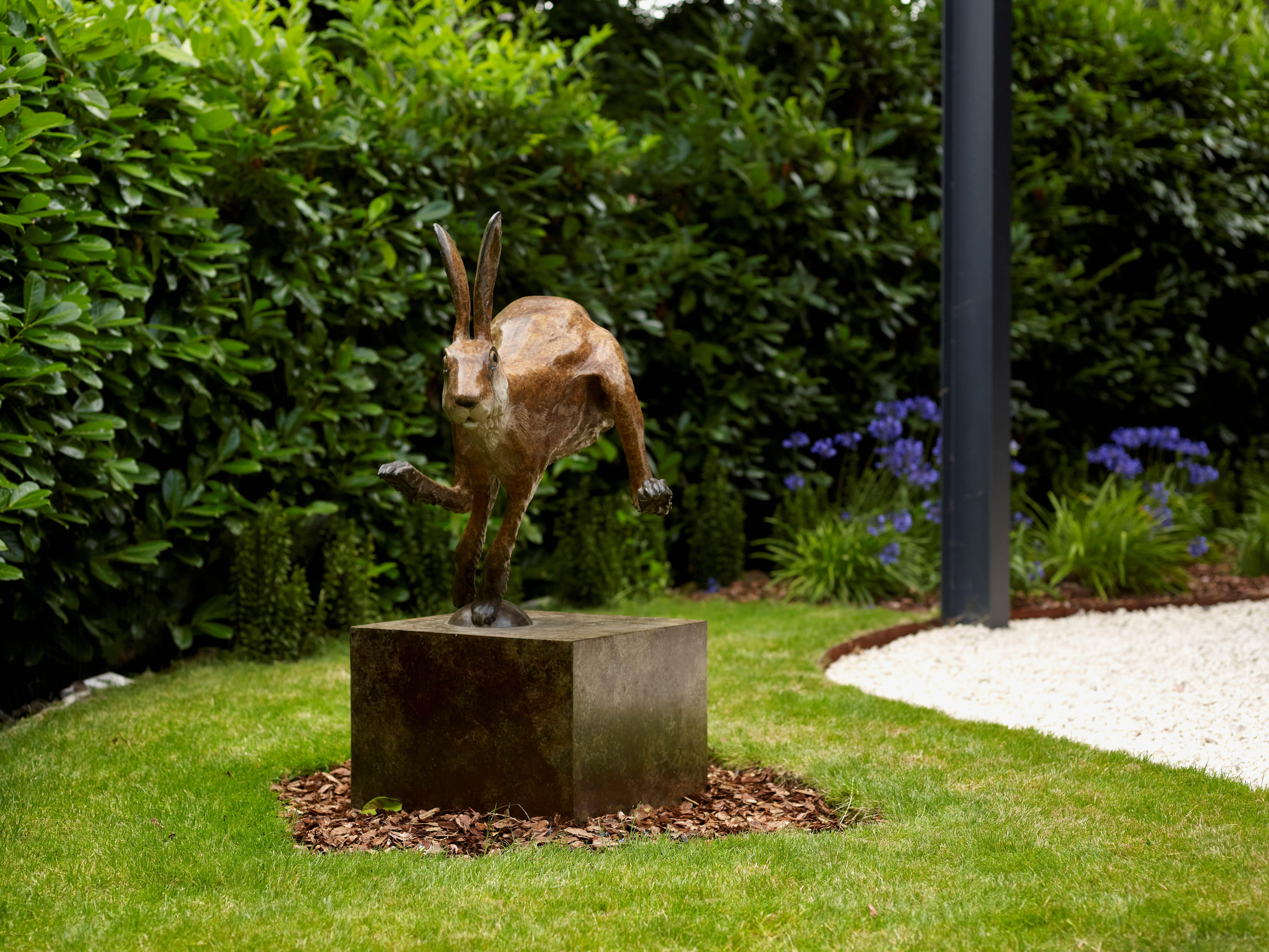Dandy Jack Sculpture contemporaine en bronze représentant un lapin ou un lièvre Jack en train de courir en vente 4