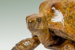 'Tortoise' Contemporary bronze animal sculpture of a tortoise, glossy finish